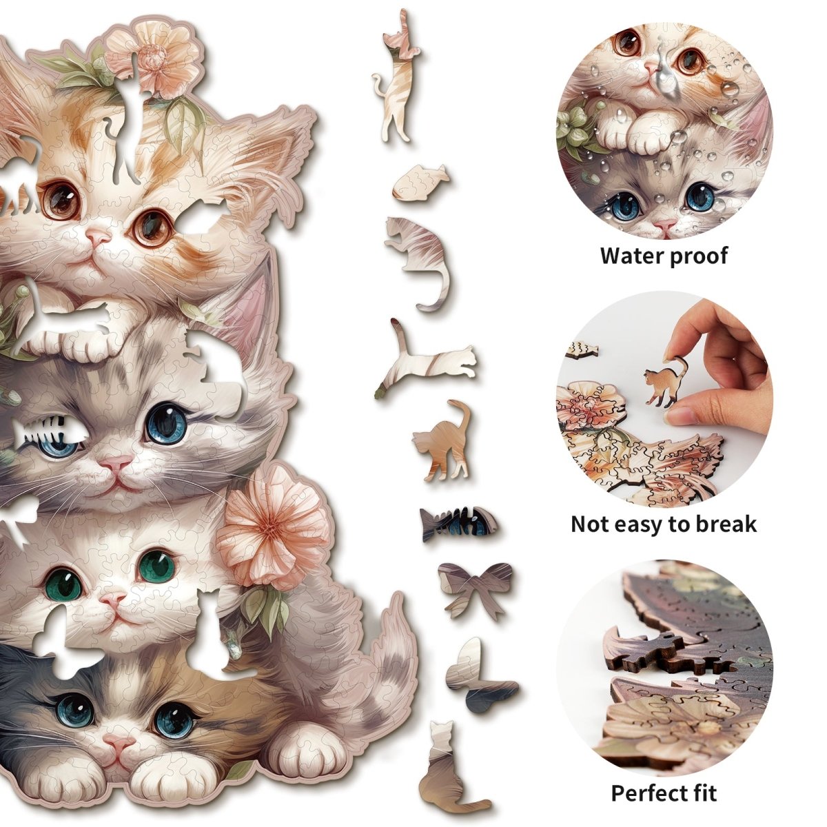 Cute Kitten Wooden Jigsaw Puzzle - KAAYEE Puzzle