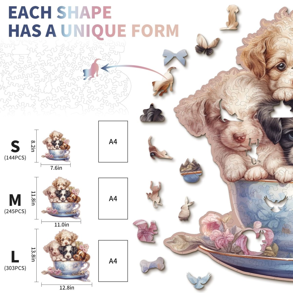 Cute Puppy Wooden Jigsaw Puzzle - KAAYEE Puzzle