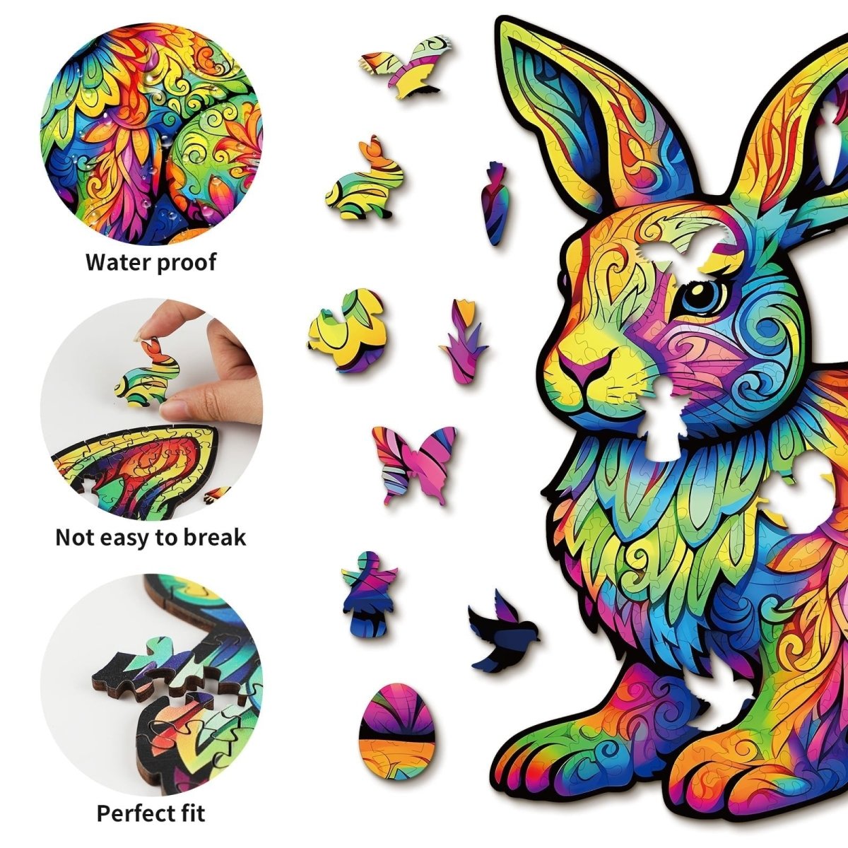 Cute Rabbit Wooden Jigsaw Puzzle - KAAYEE Puzzle