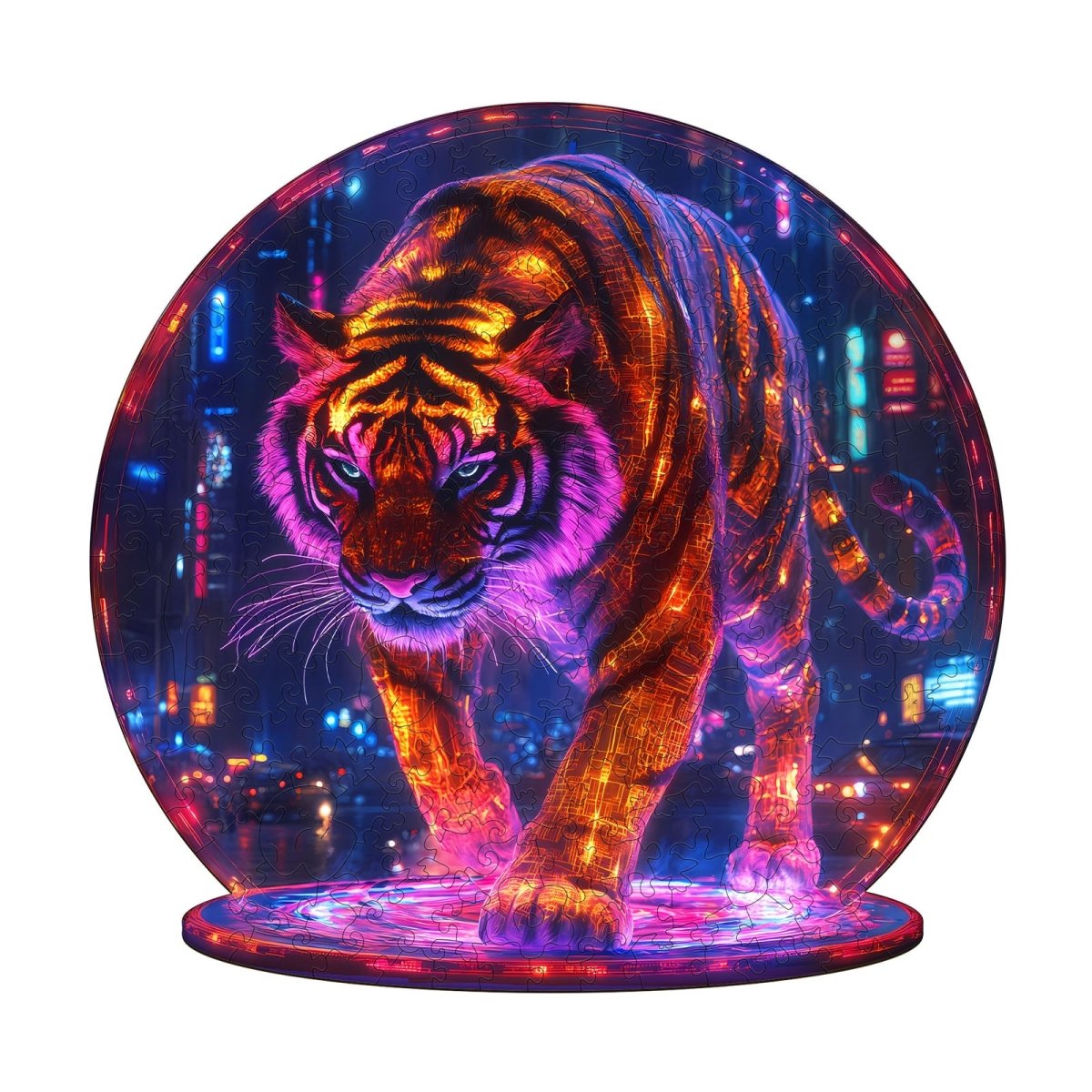 Cyberpunk tiger Wooden Jigsaw Puzzle - KAAYEE Puzzle