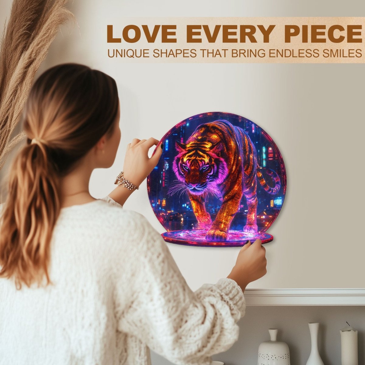 Cyberpunk tiger Wooden Jigsaw Puzzle - KAAYEE Puzzle