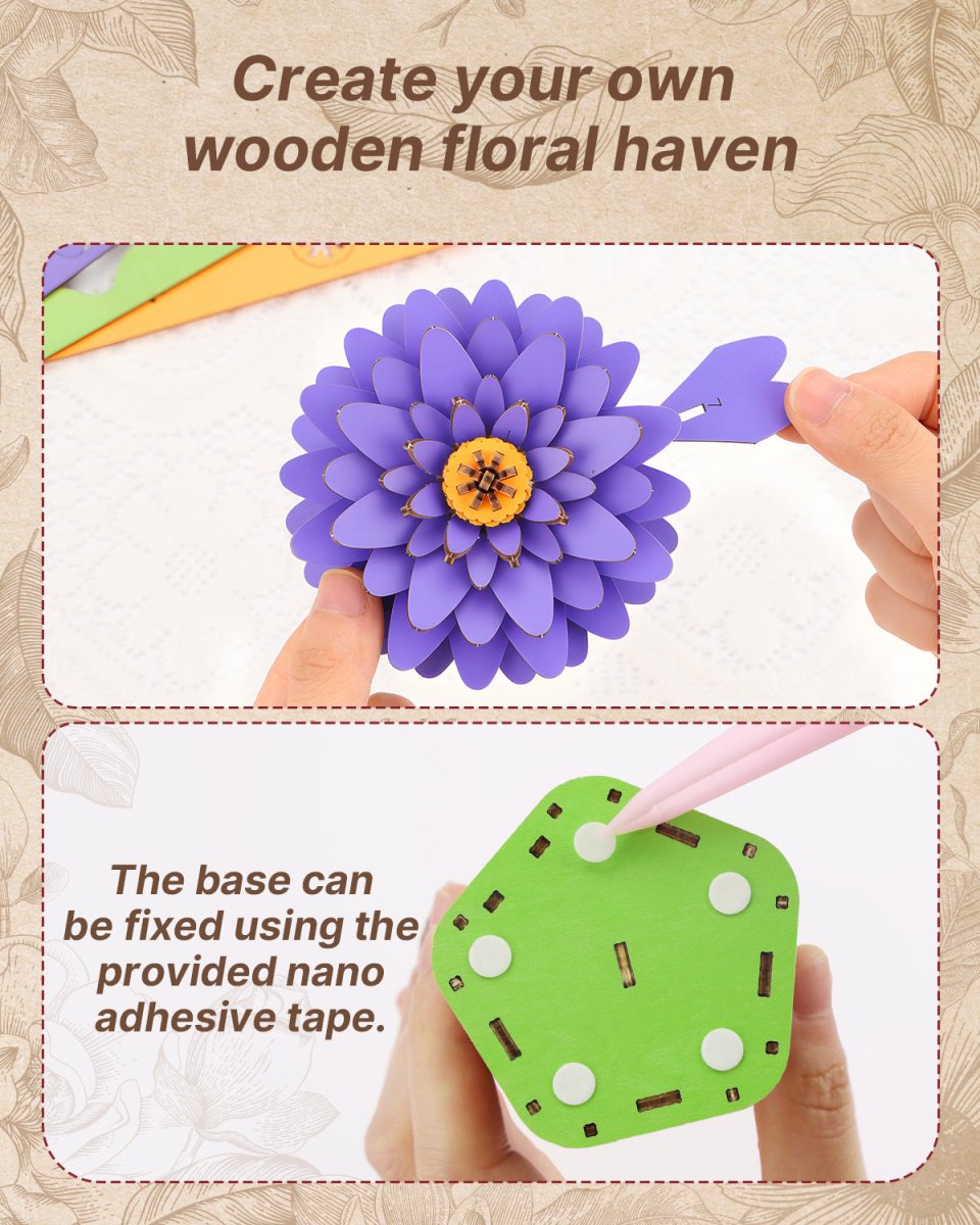 Dahlia DIY Wooden Flower - KAAYEE Puzzle
