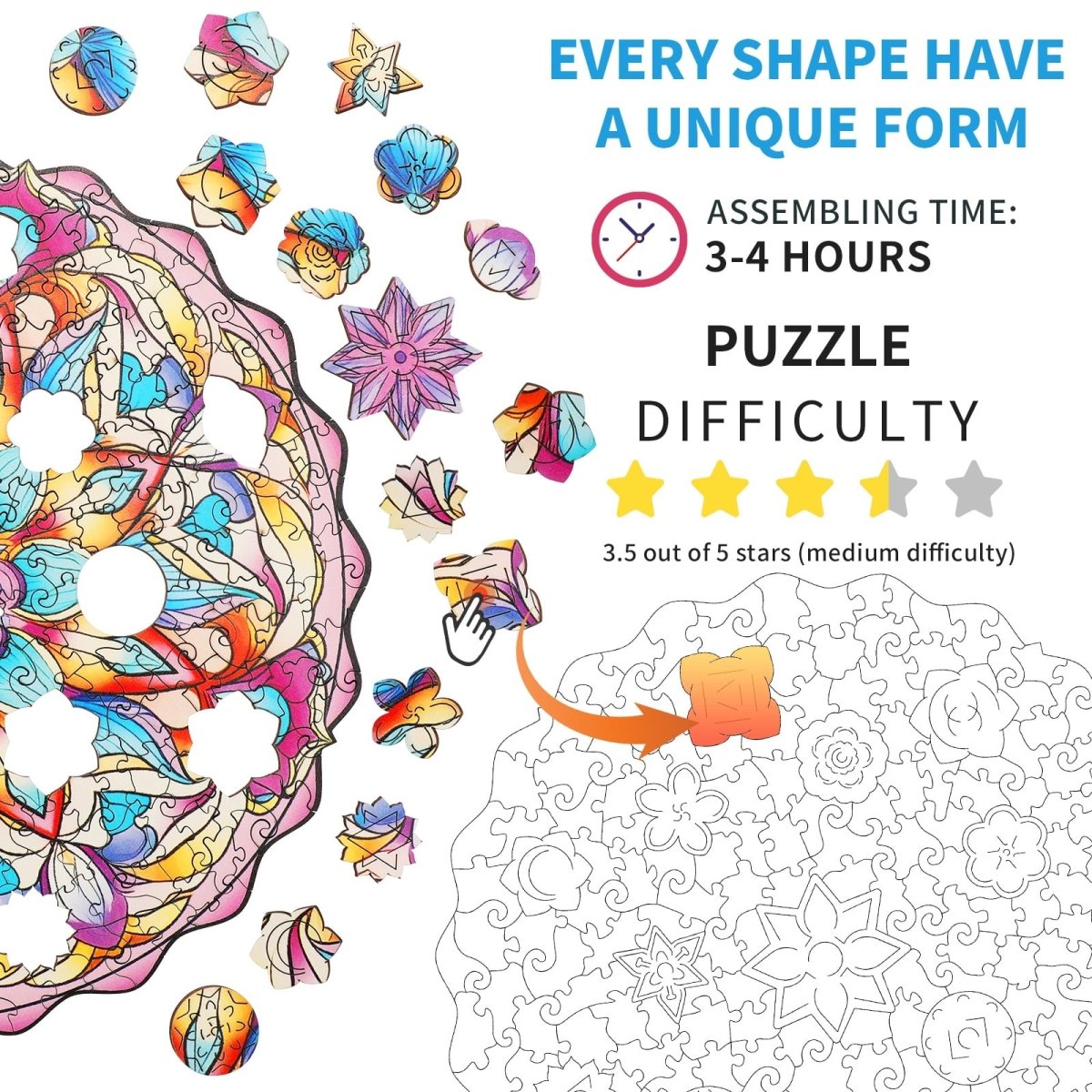 Datura Flower Wooden Jigsaw Puzzle - KAAYEE Puzzle