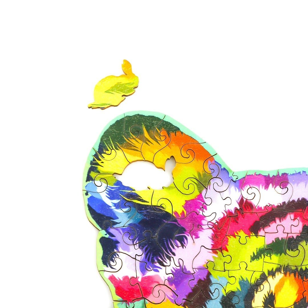 DAZZLE COLOUR THE TIGER Wooden Jigsaw Puzzle - KAAYEE Puzzle