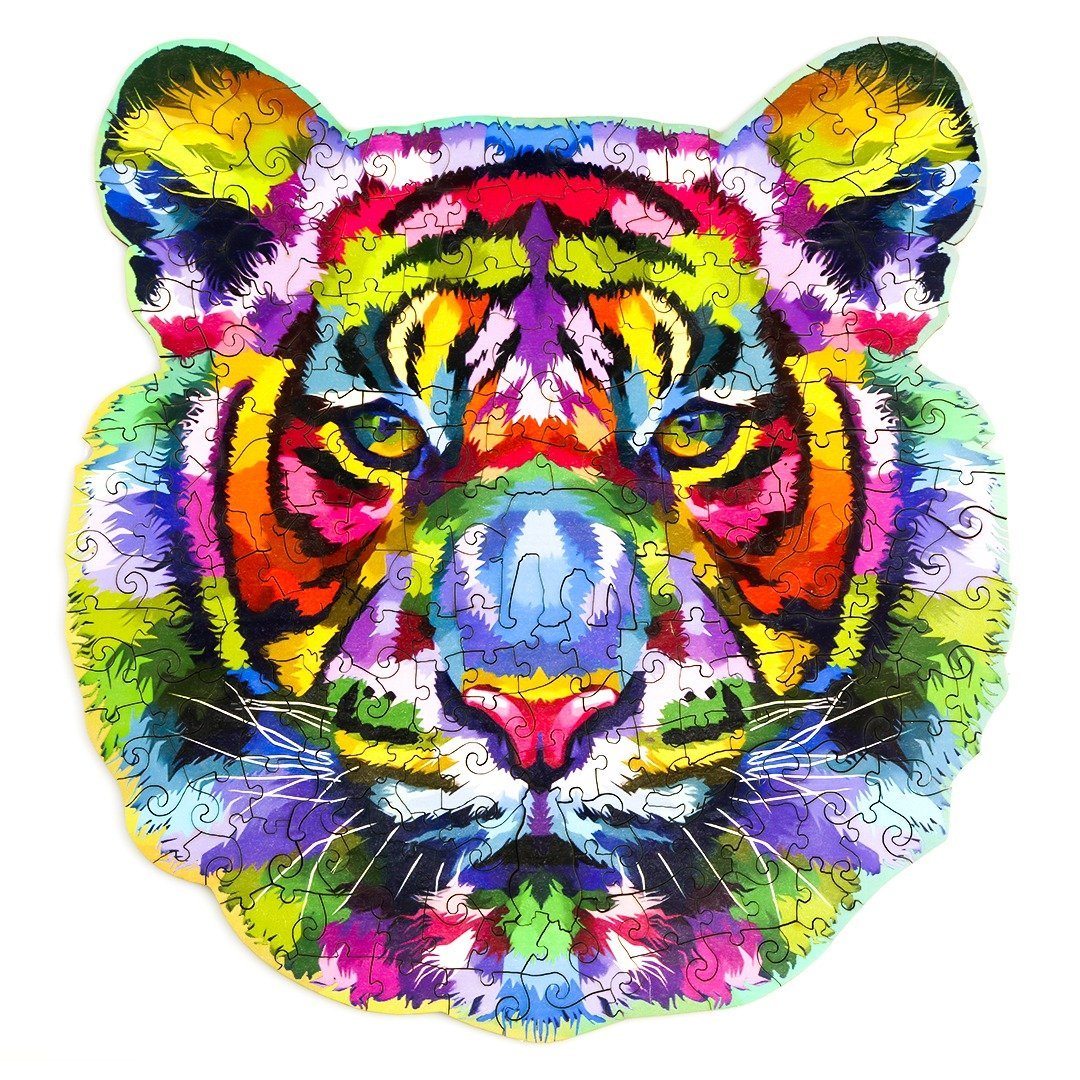 DAZZLE COLOUR THE TIGER Wooden Jigsaw Puzzle - KAAYEE Puzzle
