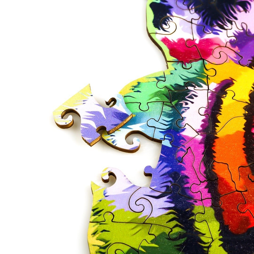 DAZZLE COLOUR THE TIGER Wooden Jigsaw Puzzle - KAAYEE Puzzle