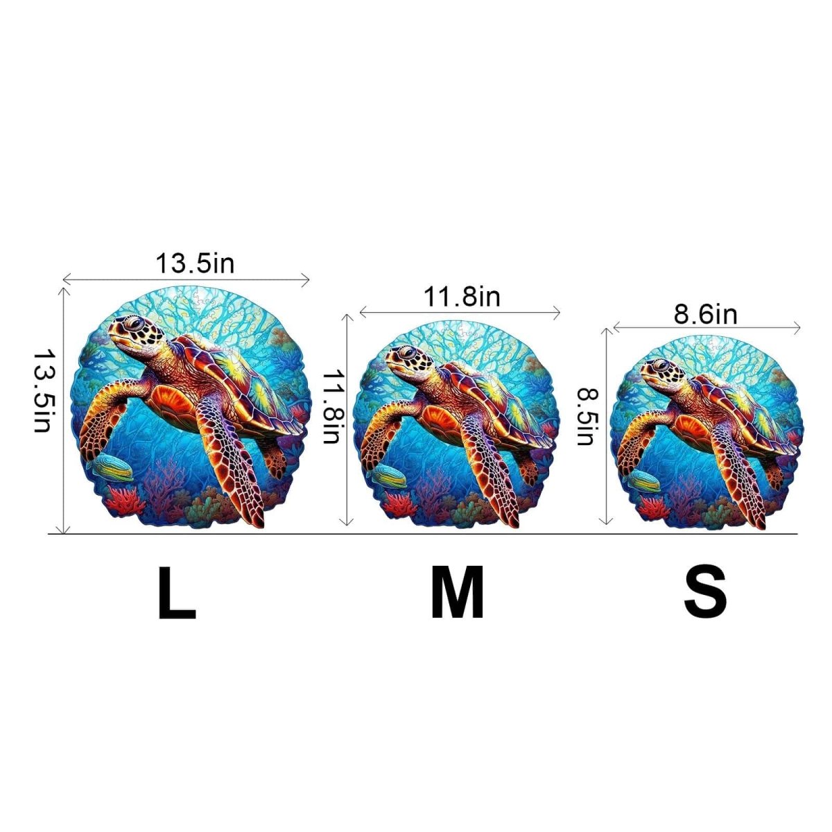 DEEP SEA TURTLE 2 Wooden Jigsaw Puzzle - KAAYEE Puzzle