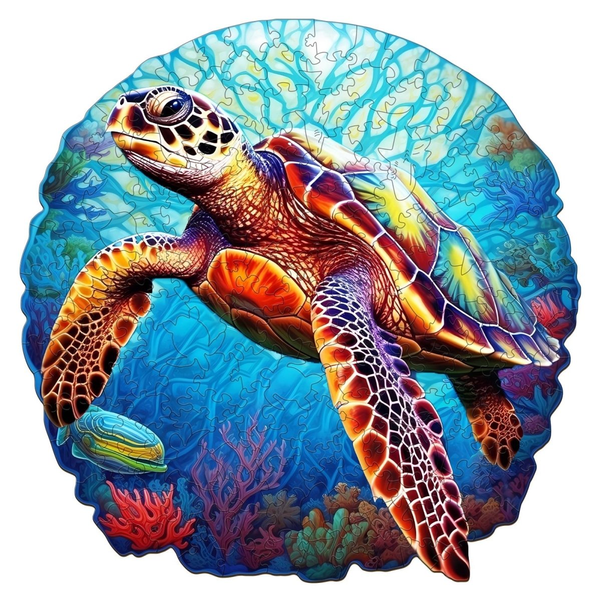 DEEP SEA TURTLE 2 Wooden Jigsaw Puzzle - KAAYEE Puzzle