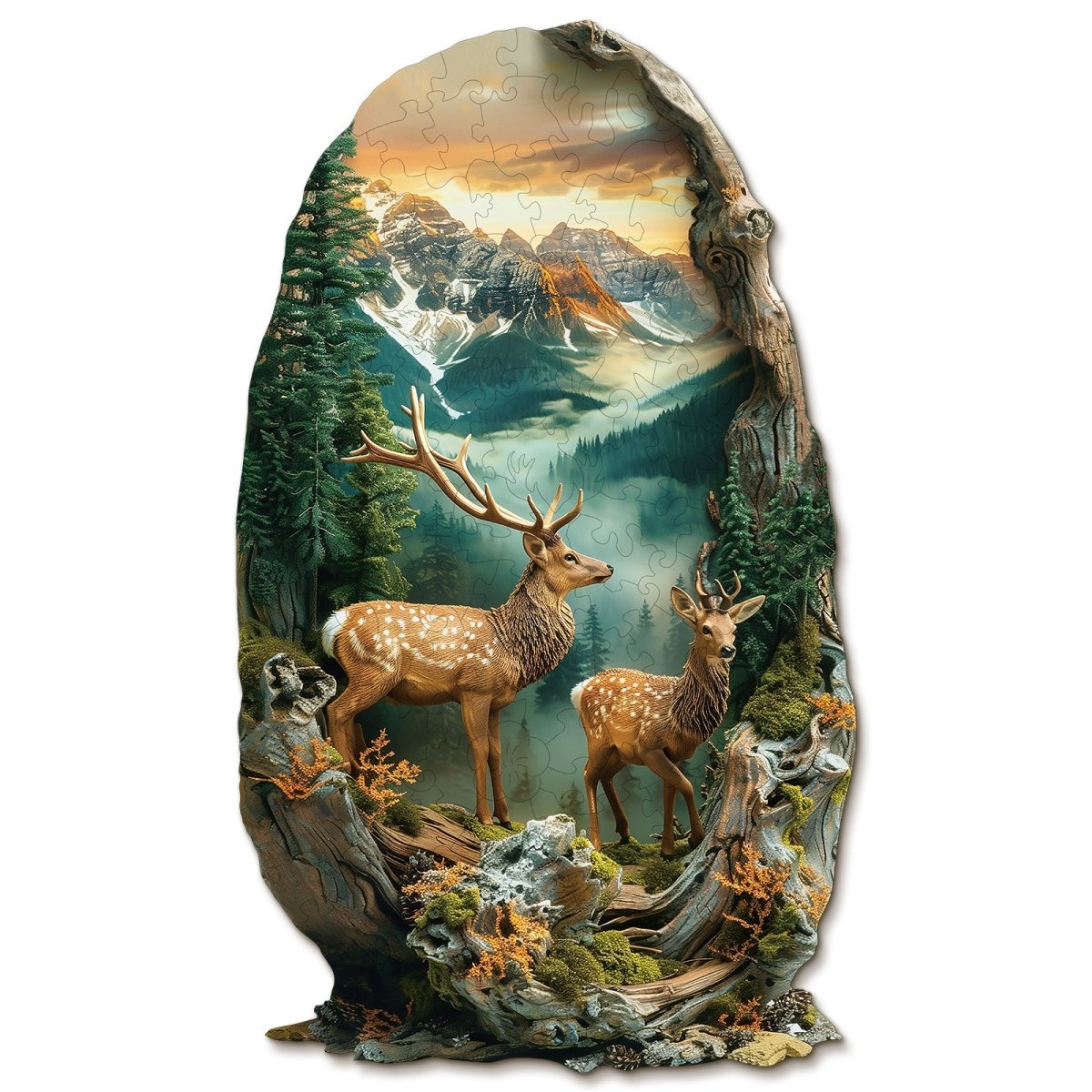 Deer in the forest Wooden Jigsaw Puzzle - KAAYEE Puzzle