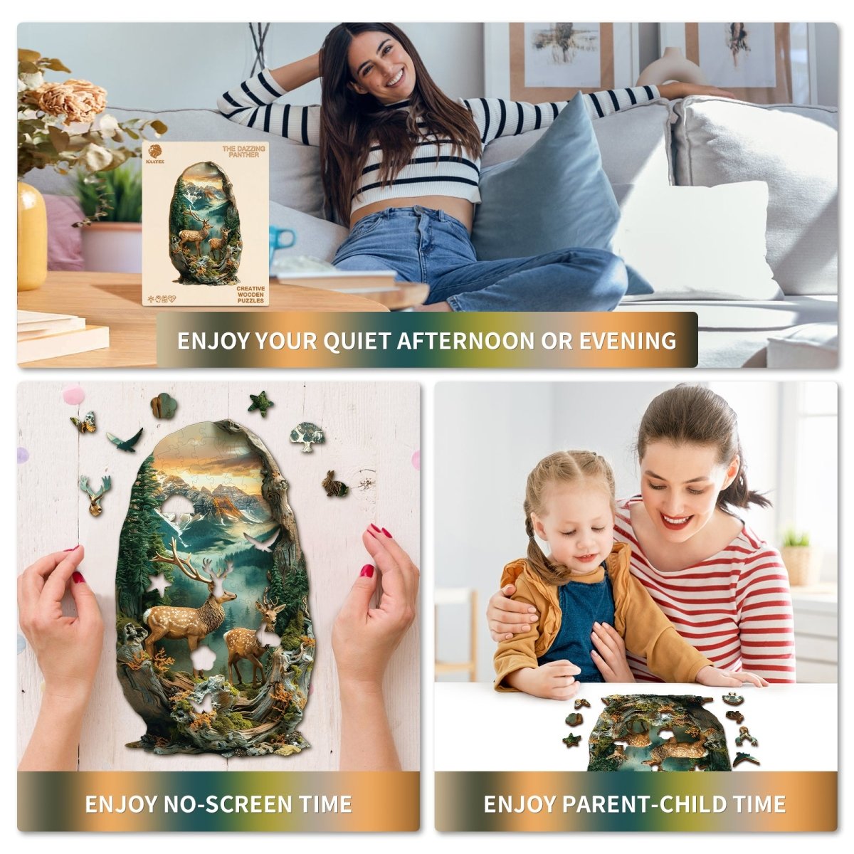 Deer in the forest Wooden Jigsaw Puzzle - KAAYEE Puzzle