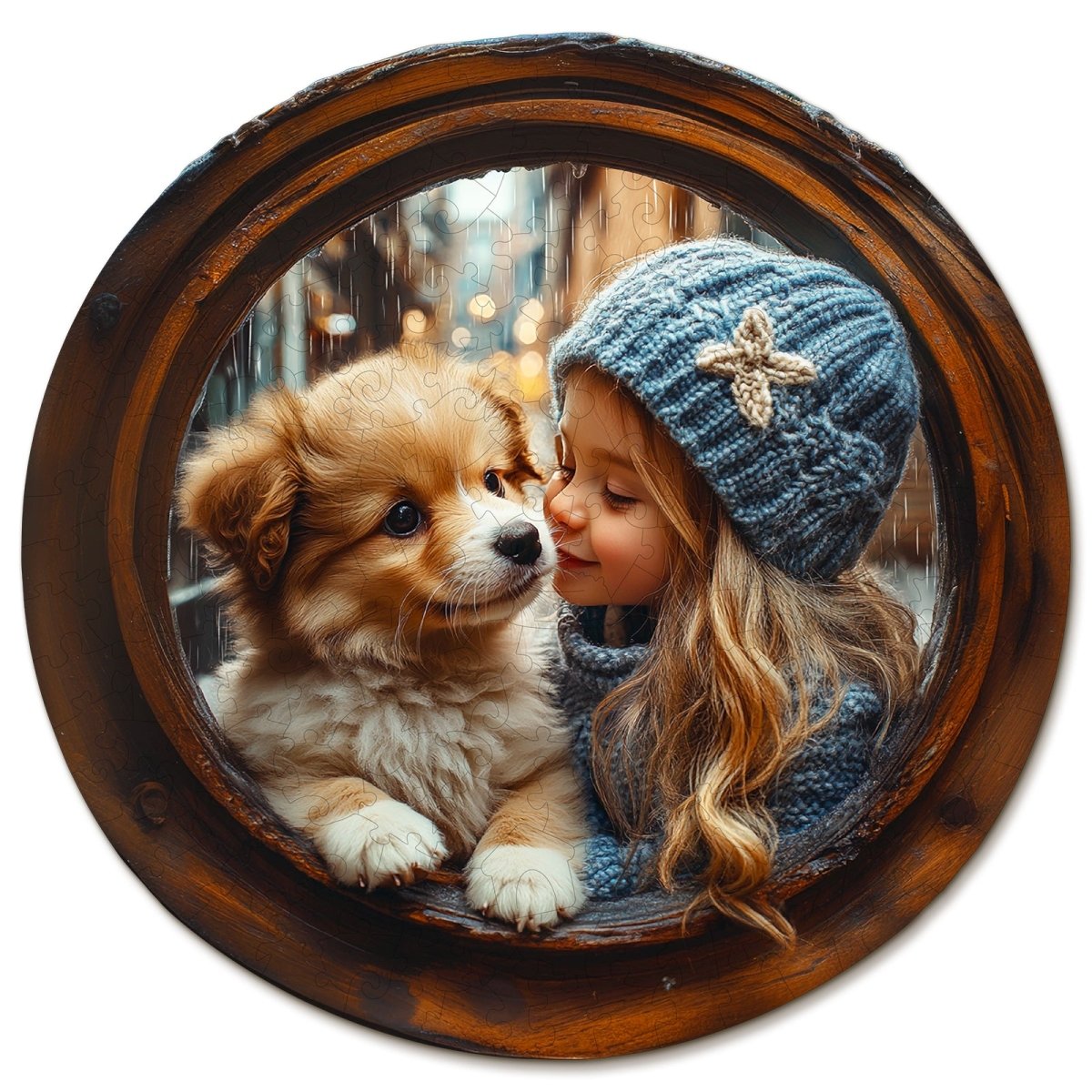 dog and child Wooden Jigsaw Puzzle - KAAYEE Puzzle