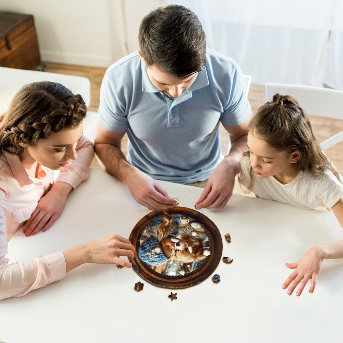 dog and child Wooden Jigsaw Puzzle - KAAYEE Puzzle