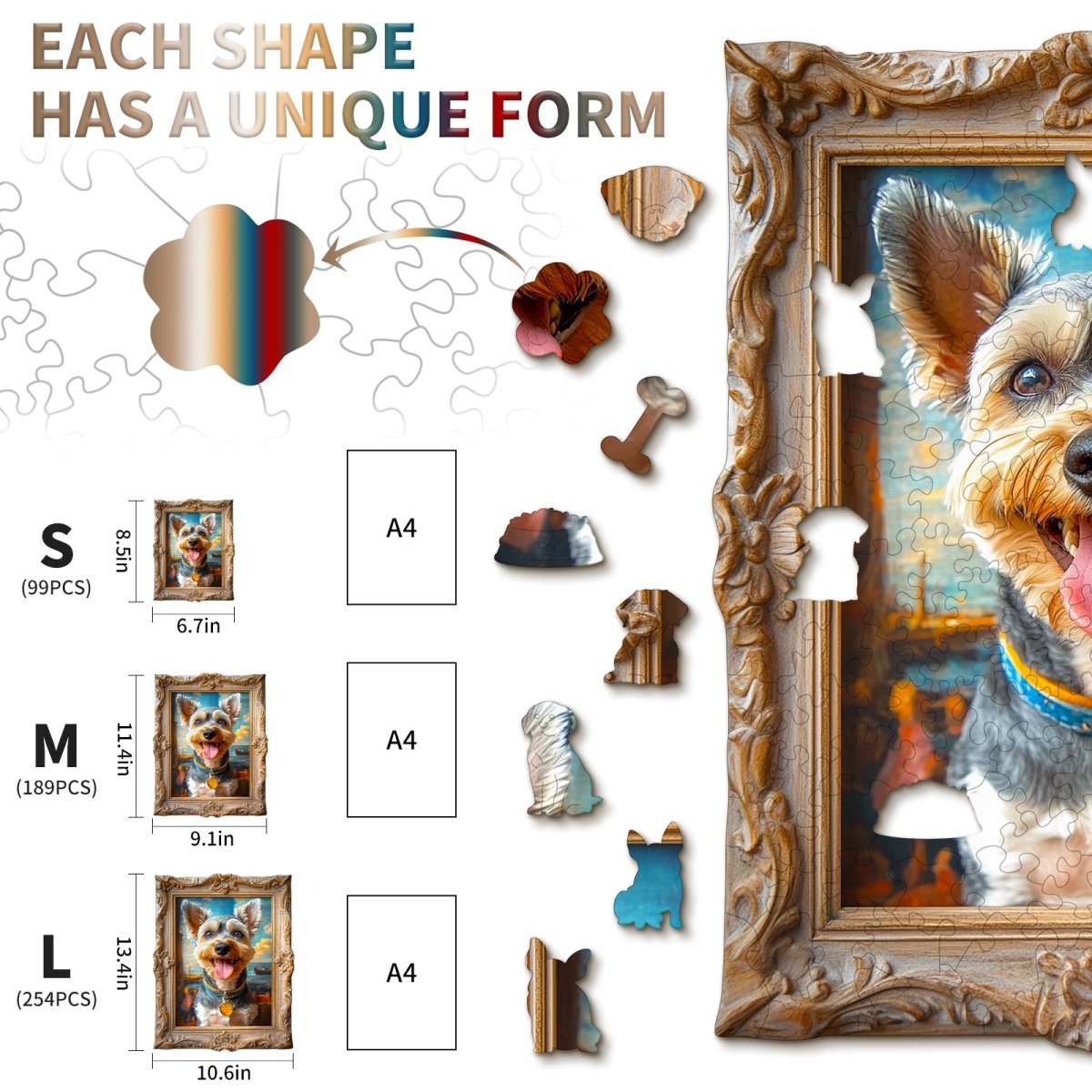 Dog Photo Frame Wooden Jigsaw Puzzle - KAAYEE Puzzle