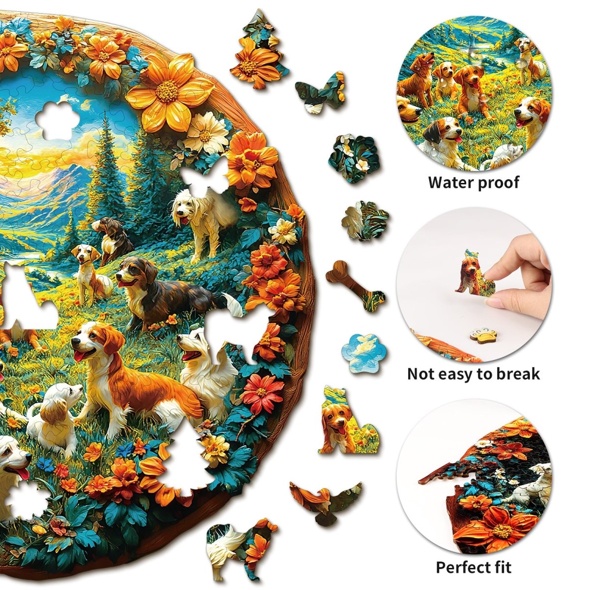 Doggy Paradise Wooden Jigsaw Puzzle - KAAYEE Puzzle