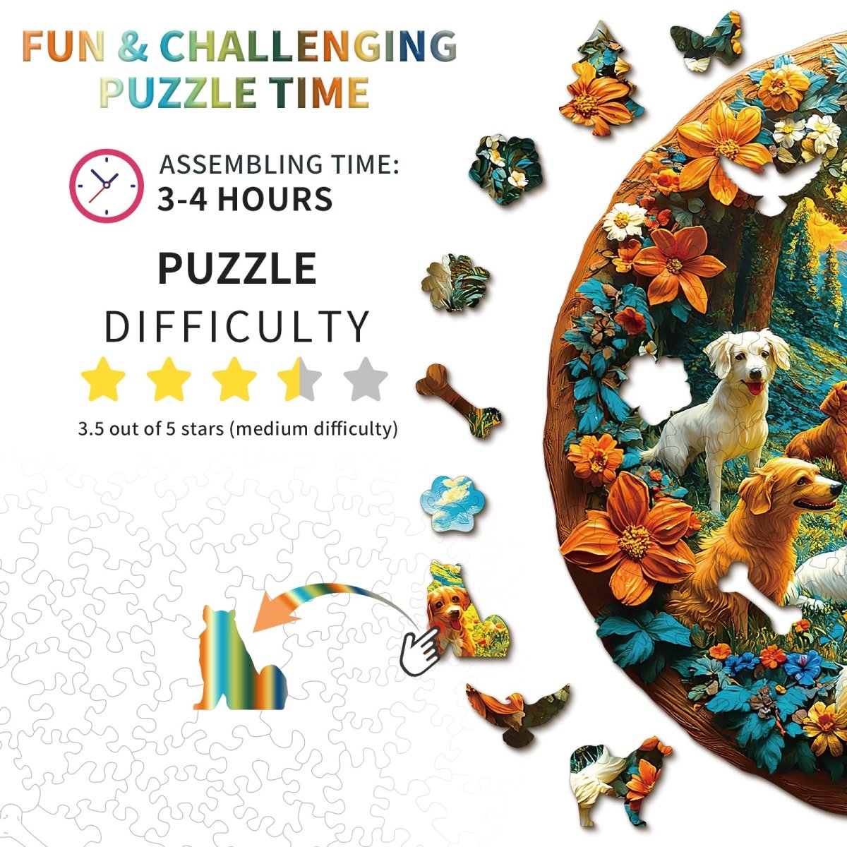 Doggy Paradise Wooden Jigsaw Puzzle - KAAYEE Puzzle