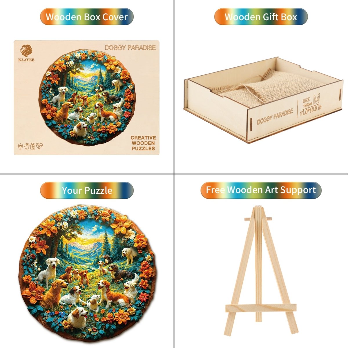 Doggy Paradise Wooden Jigsaw Puzzle - KAAYEE Puzzle