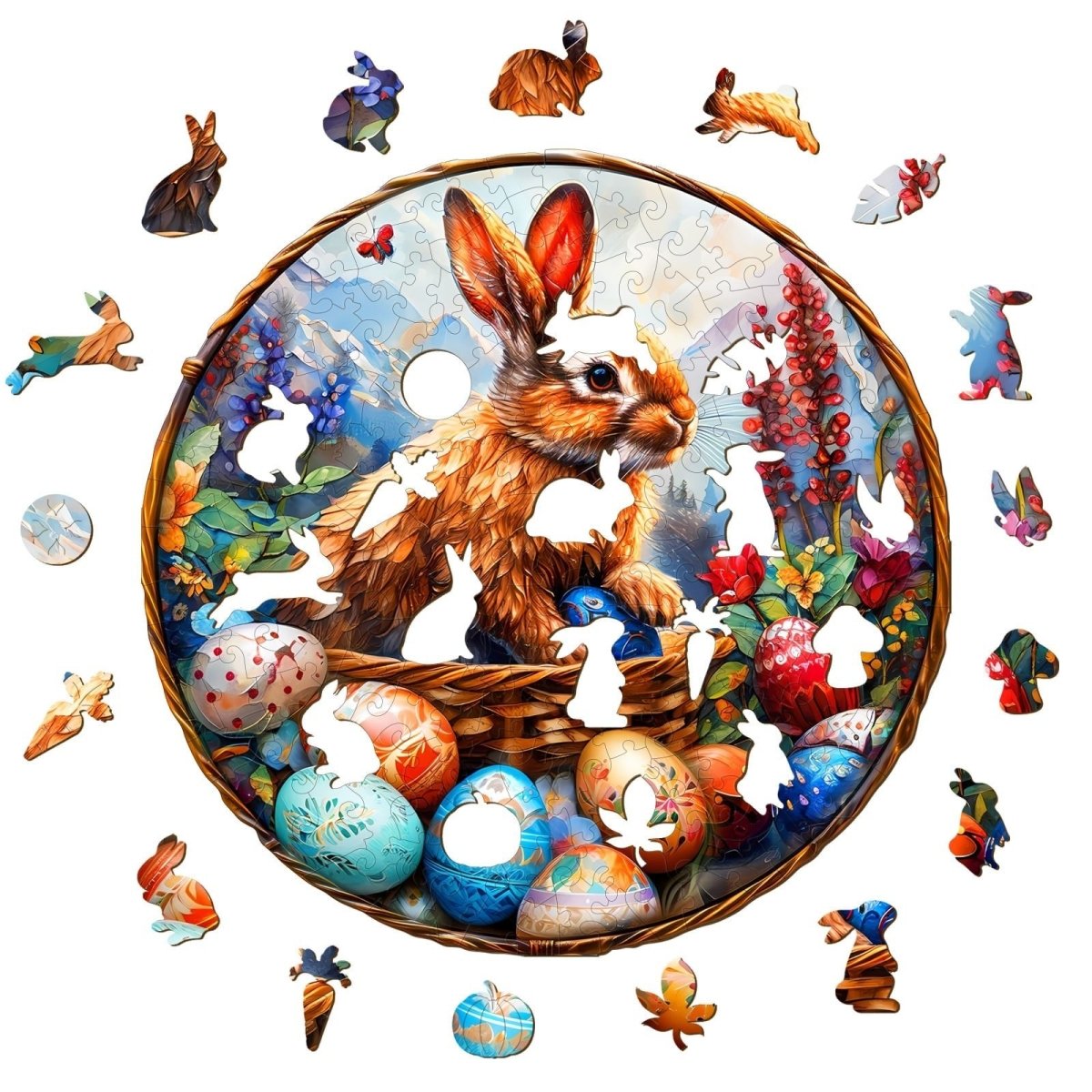 Easter Bunny Wooden Jigsaw Puzzle - KAAYEE Puzzle