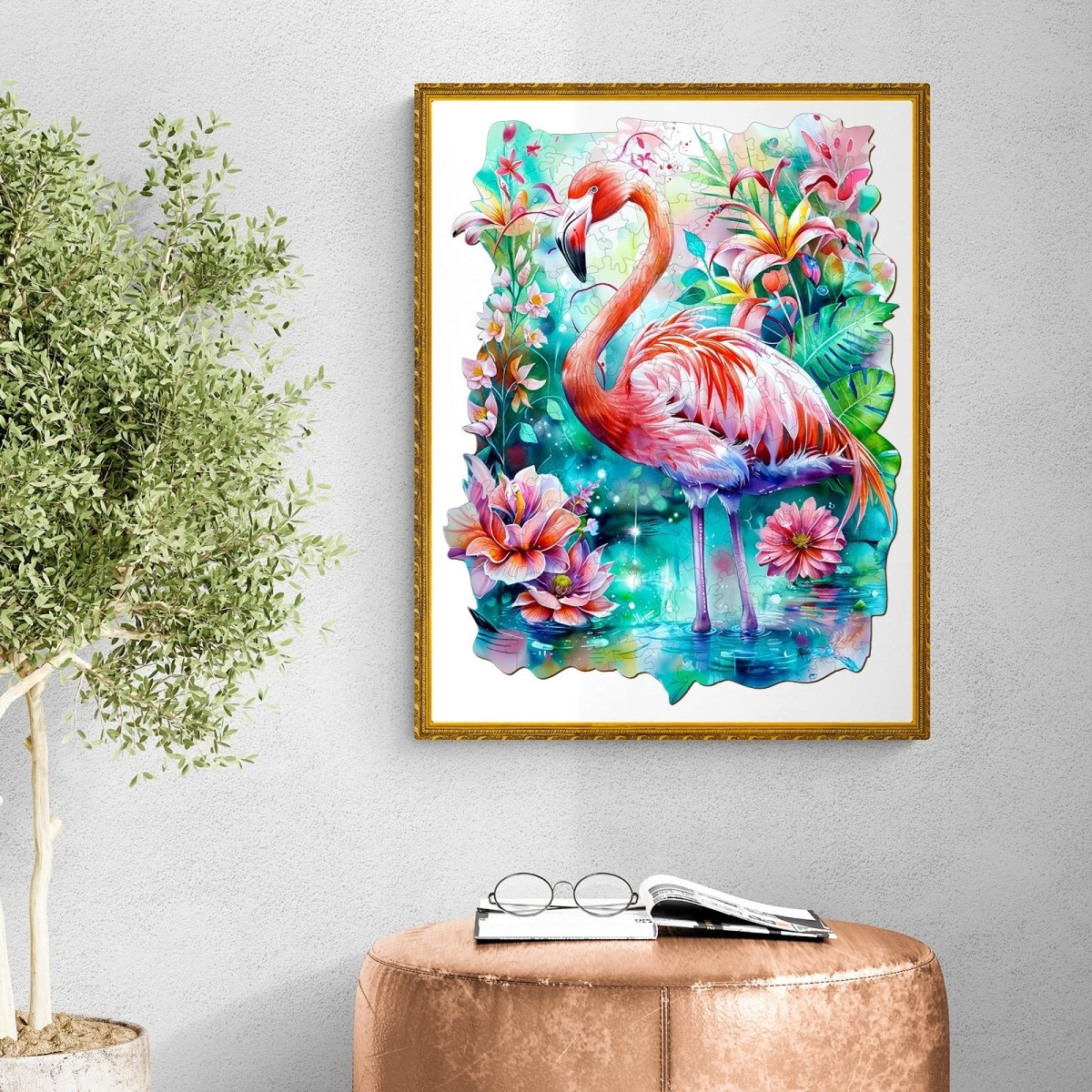 Elegant Flamingo Wooden Jigsaw Puzzle - KAAYEE Puzzle