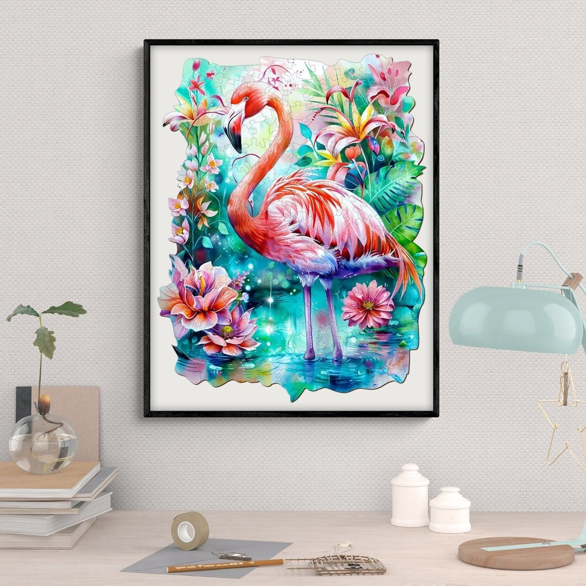 Elegant Flamingo Wooden Jigsaw Puzzle - KAAYEE Puzzle