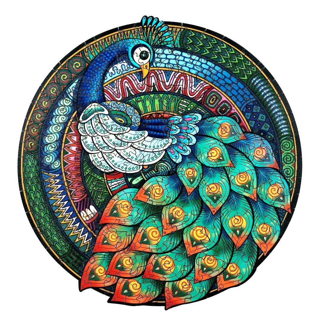 ELEGANT PEACOCK Wooden Jigsaw Puzzle - KAAYEE Puzzle