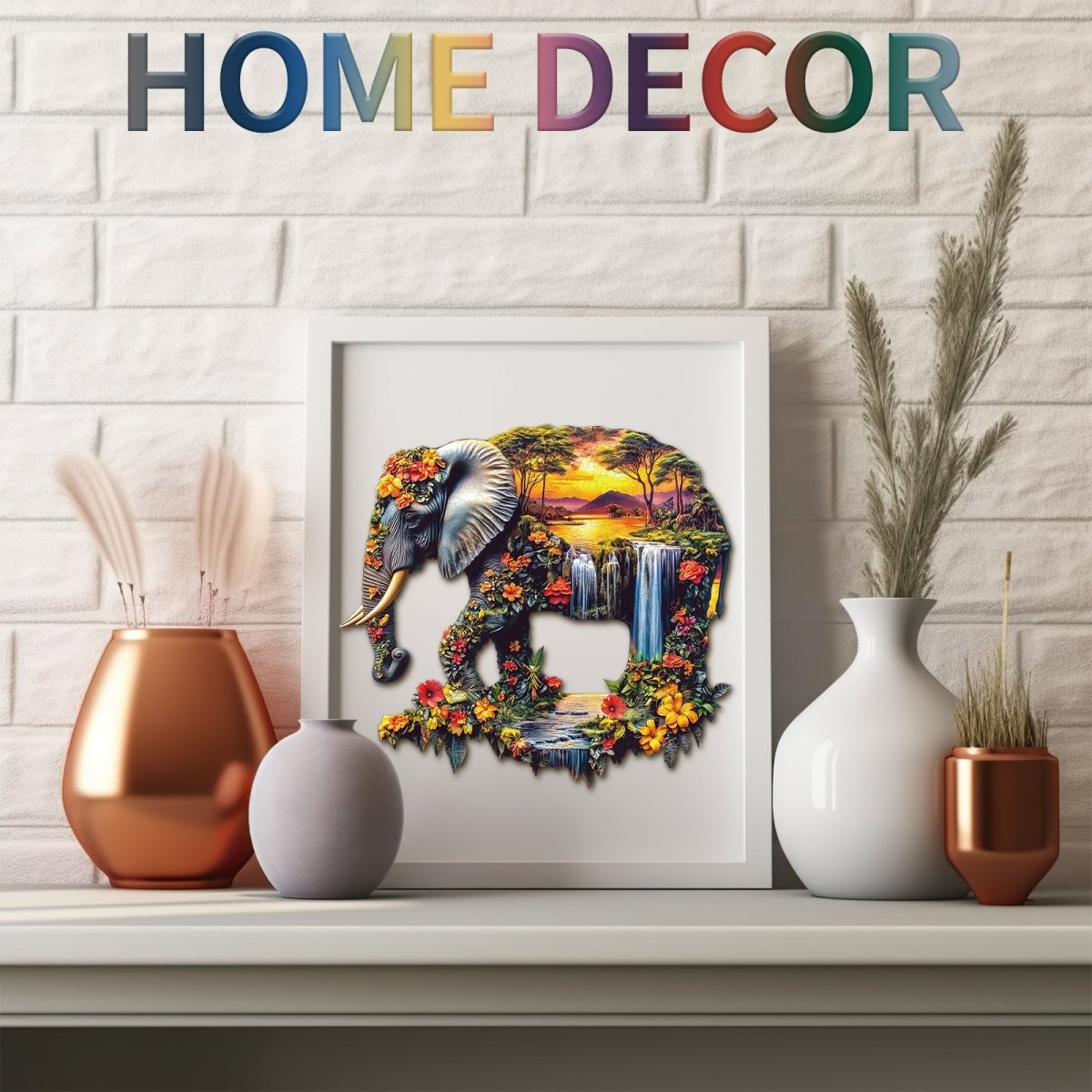 Elephant Eden Wooden Jigsaw Puzzle - KAAYEE Puzzle