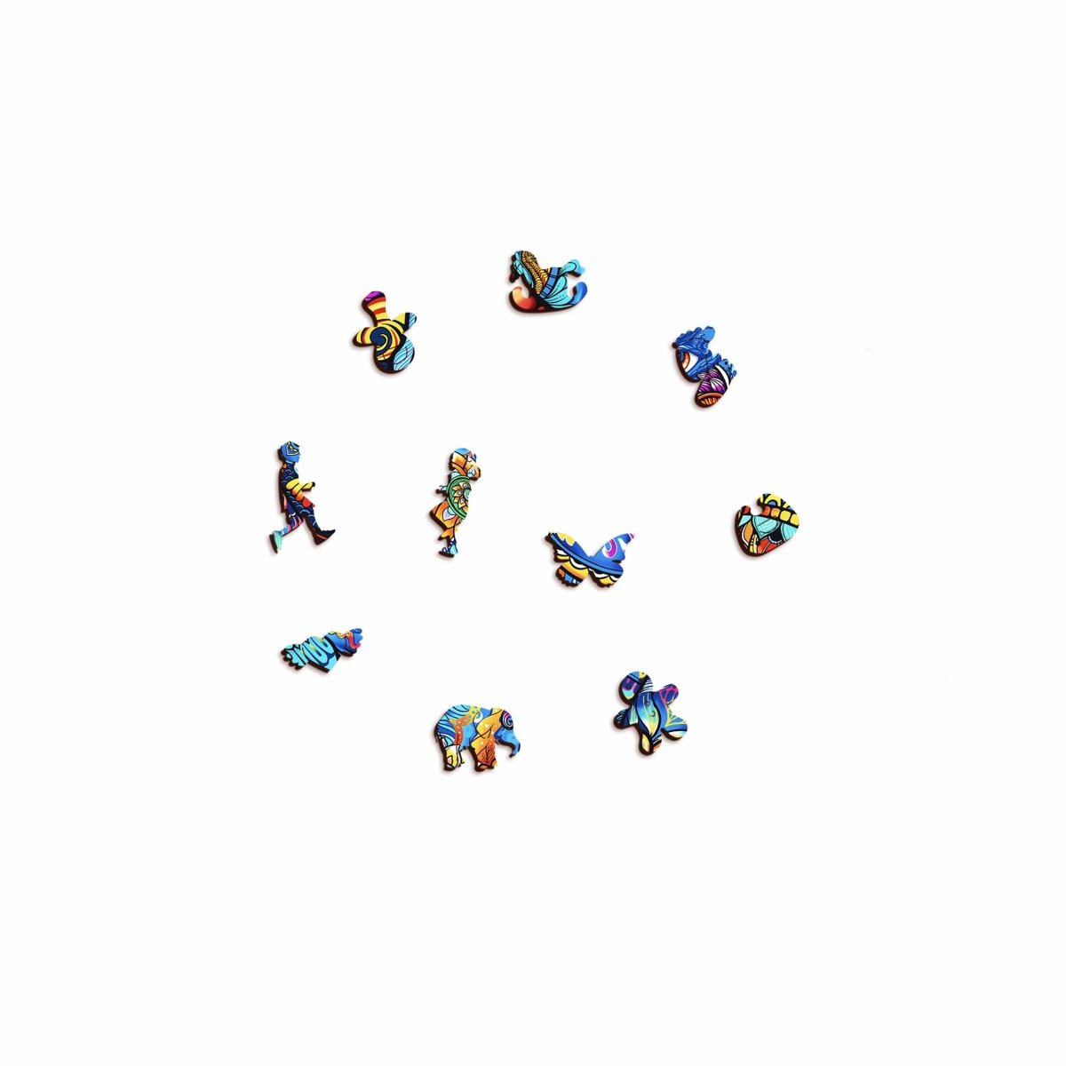 ELEPHANT FAMILY Wooden Jigsaw Puzzle - KAAYEE Puzzle