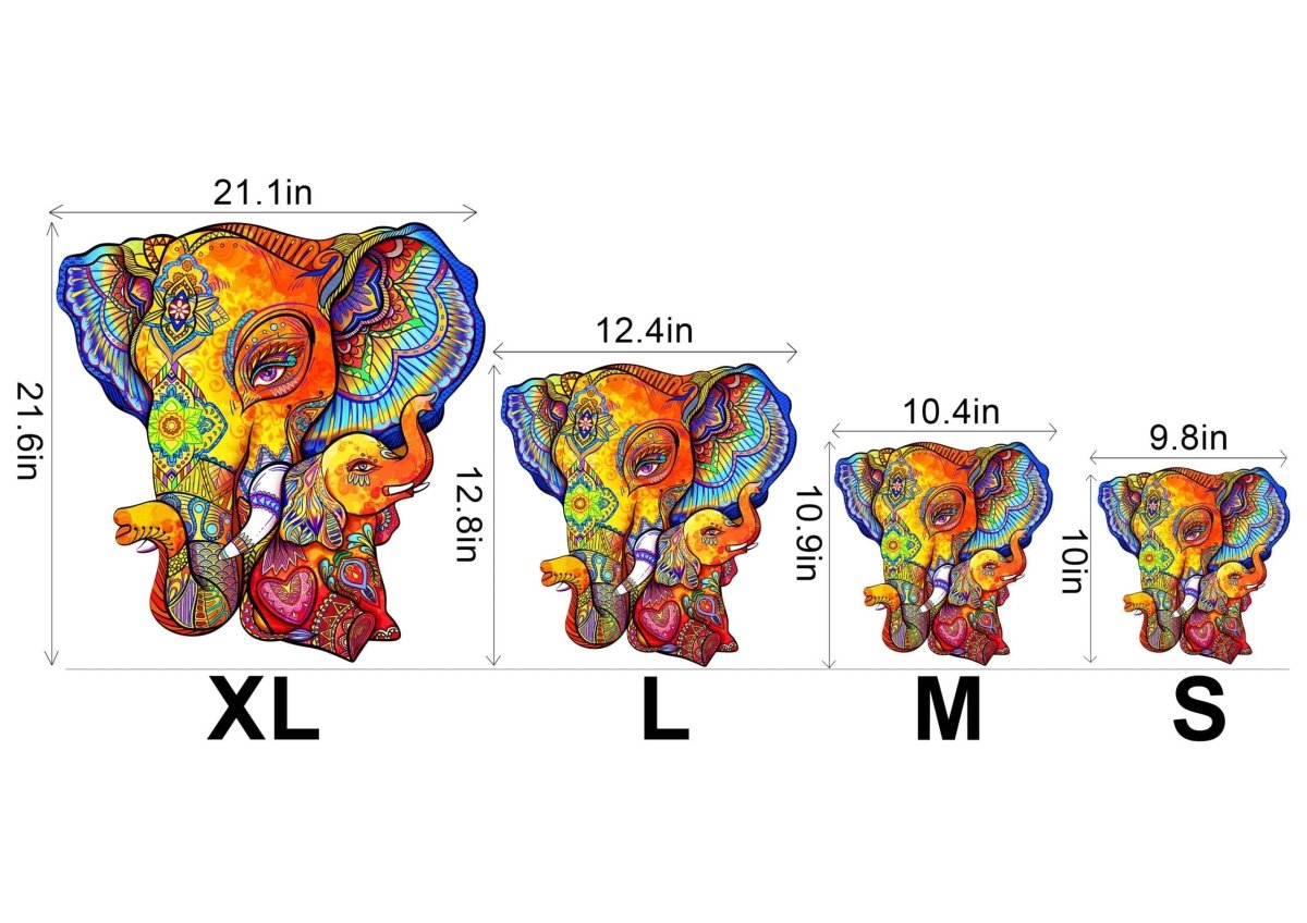 Elephant Puzzle Maternal Love Wooden Jigsaw Puzzle - KAAYEE Puzzle