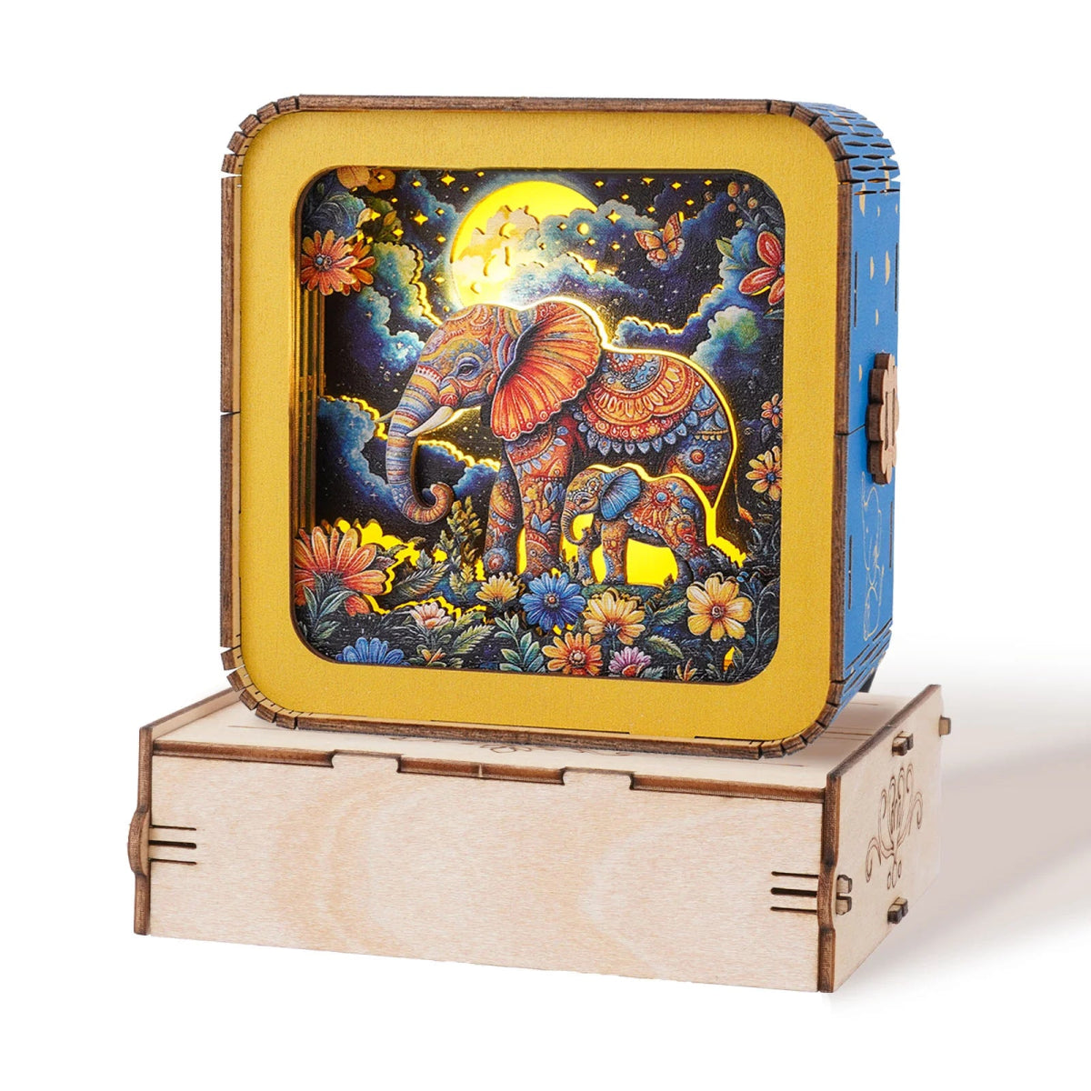 Elephants in The Moonlight Night Light - KAAYEE Puzzle