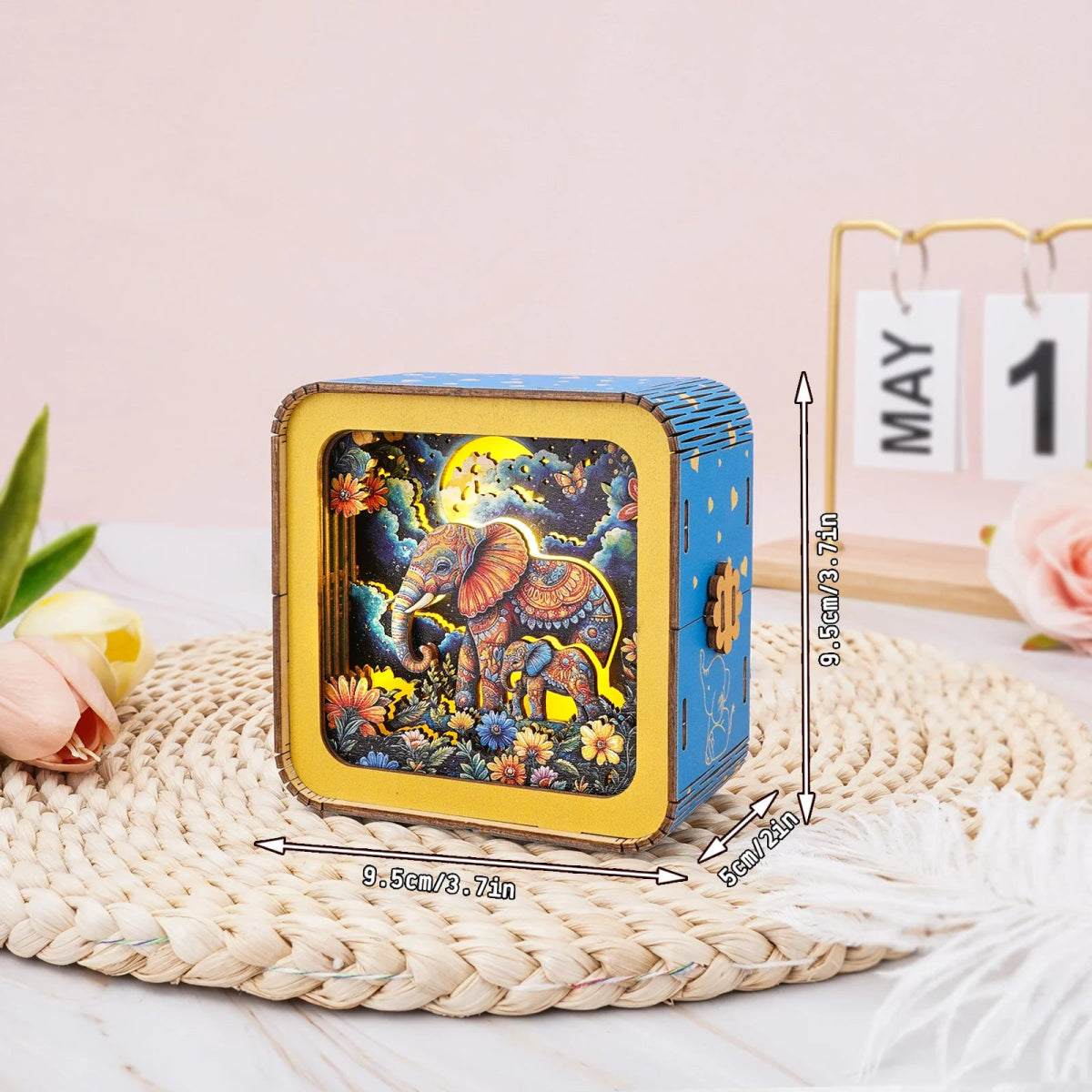 Elephants in The Moonlight Night Light - KAAYEE Puzzle