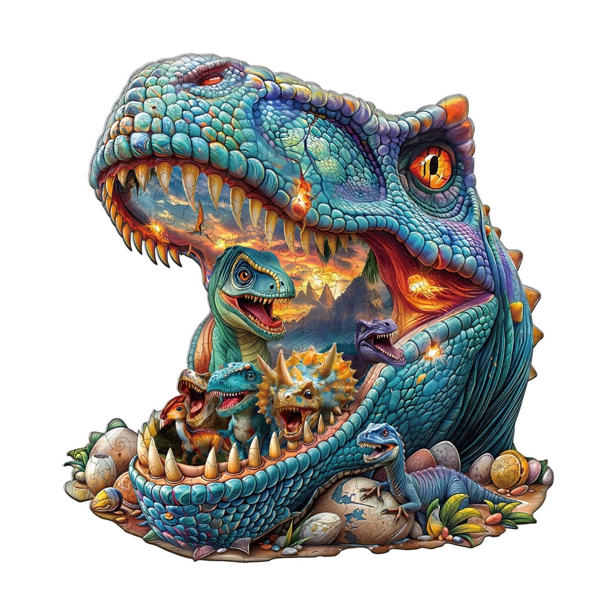 Fantasy Dinosaurs - 2 Wooden Jigsaw Puzzle - KAAYEE Puzzle