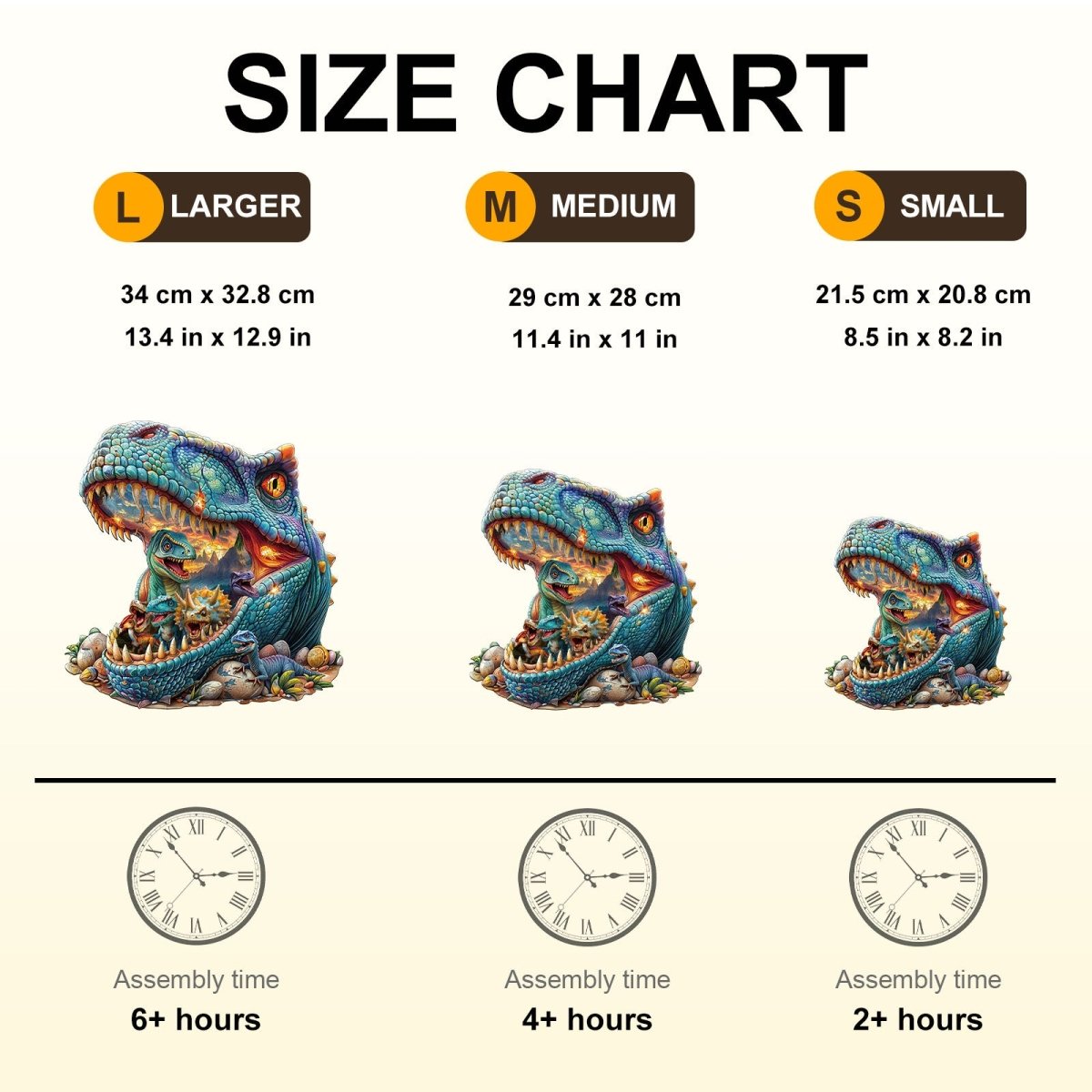 Fantasy Dinosaurs - 2 Wooden Jigsaw Puzzle - KAAYEE Puzzle