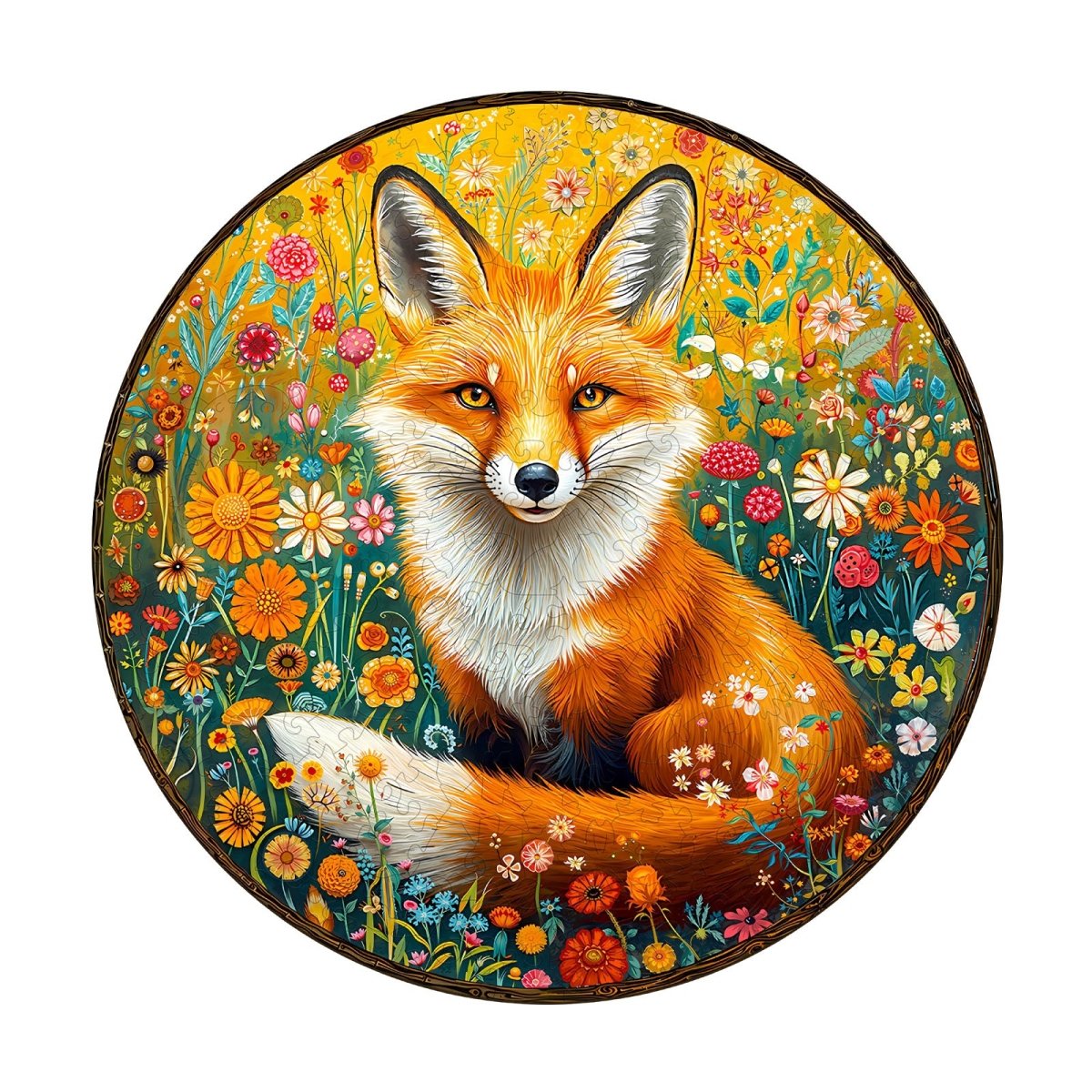 Fantasy Garden Guardian - Fox Wooden Jigsaw Puzzle - KAAYEE Puzzle