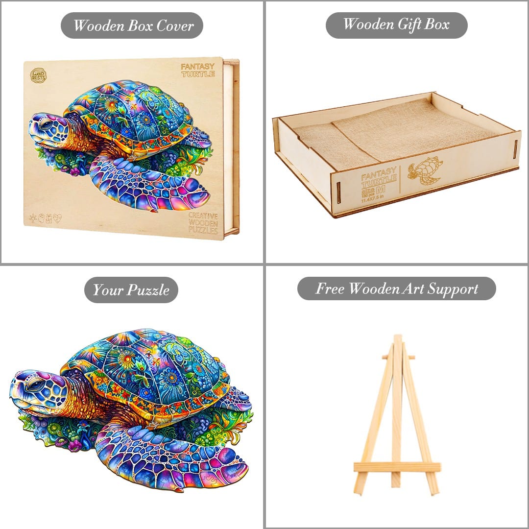 Fantasy Turtle Wooden Jigsaw Puzzle - KAAYEE Puzzle
