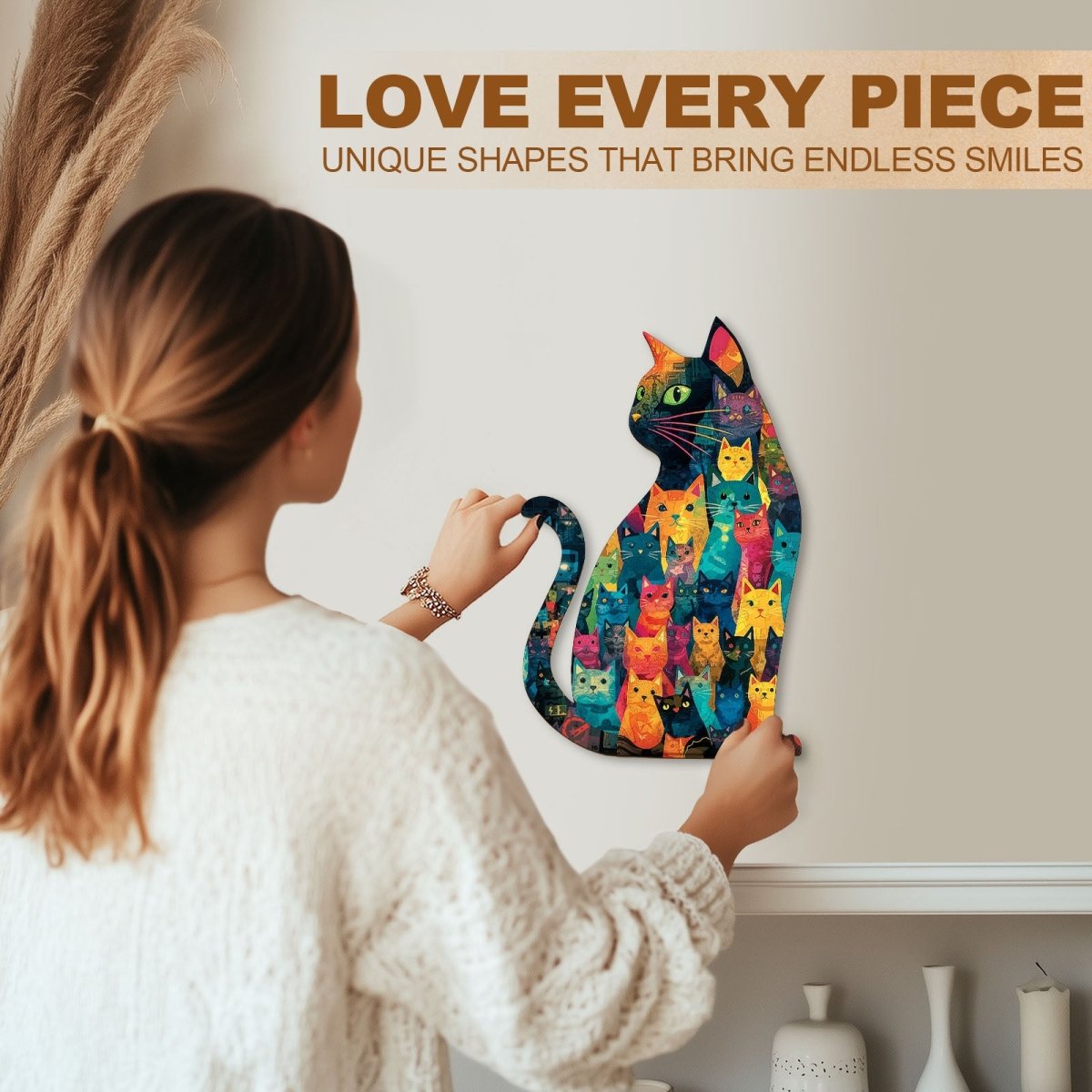 Feline Mosaic Wooden Jigsaw Puzzle - KAAYEE Puzzle