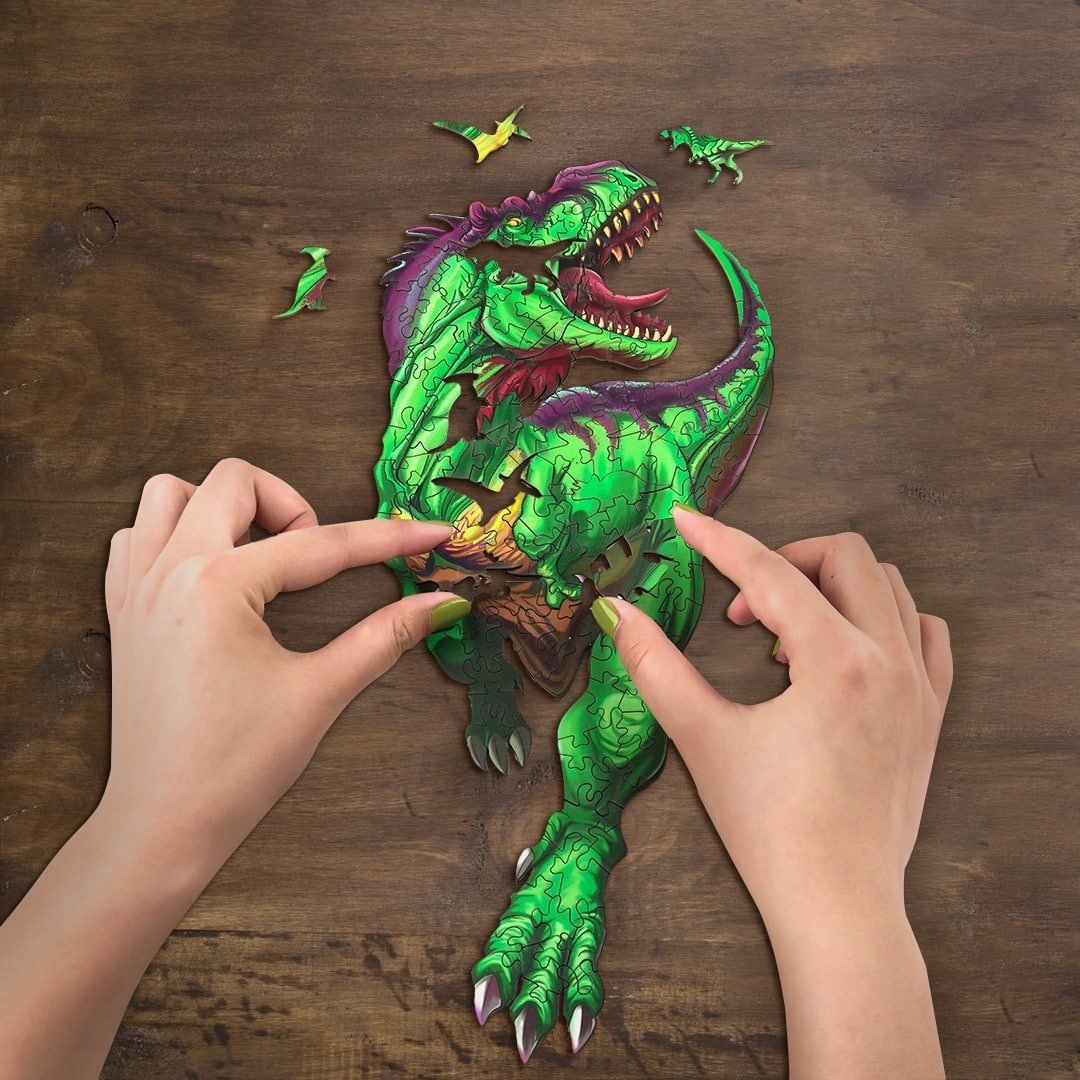 FEROCIOUS T - REX Wooden Jigsaw Puzzle - KAAYEE Puzzle