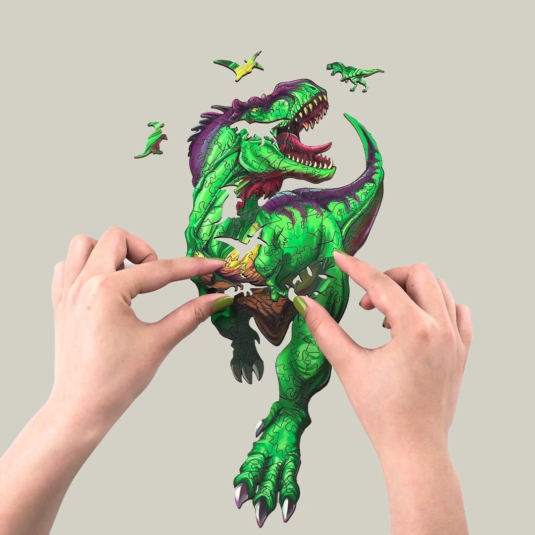 FEROCIOUS T - REX Wooden Jigsaw Puzzle - KAAYEE Puzzle