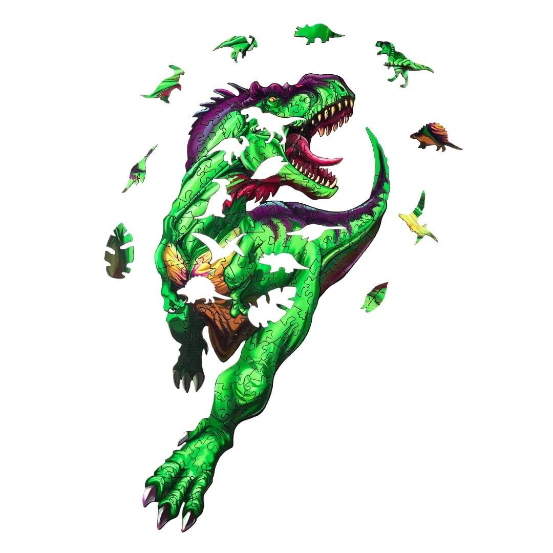 FEROCIOUS T - REX Wooden Jigsaw Puzzle - KAAYEE Puzzle