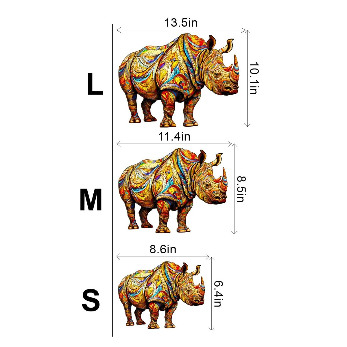 Fierce Rhinoceros Wooden Jigsaw Puzzle - KAAYEE Puzzle