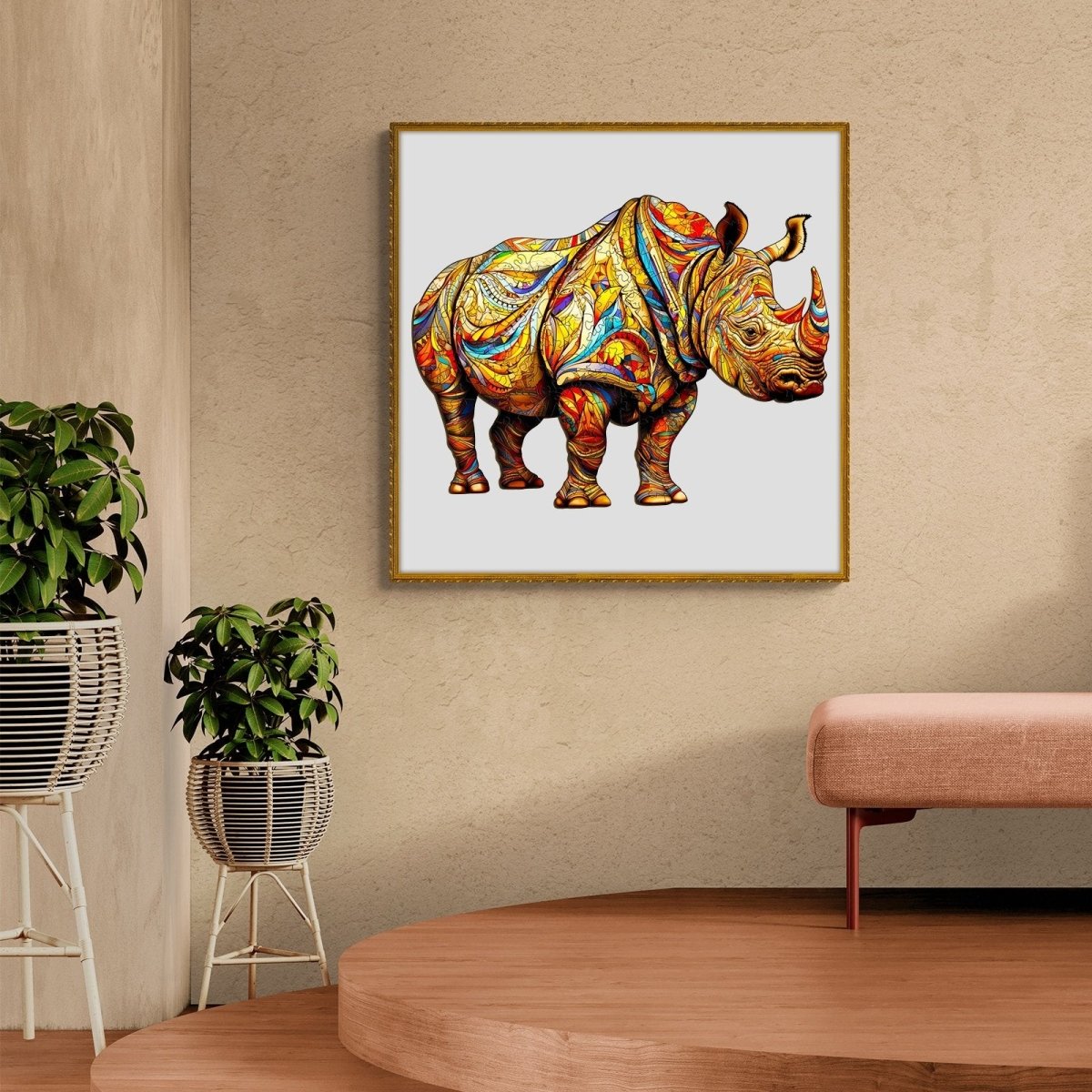 Fierce Rhinoceros Wooden Jigsaw Puzzle - KAAYEE Puzzle