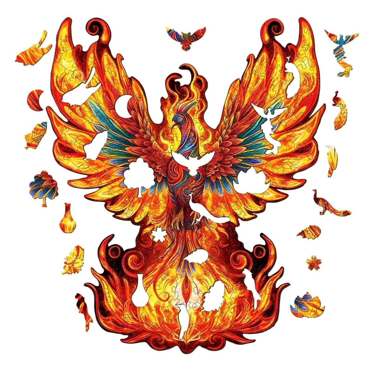 Flame born Phoenix Wooden Jigsaw Puzzle - KAAYEE Puzzle