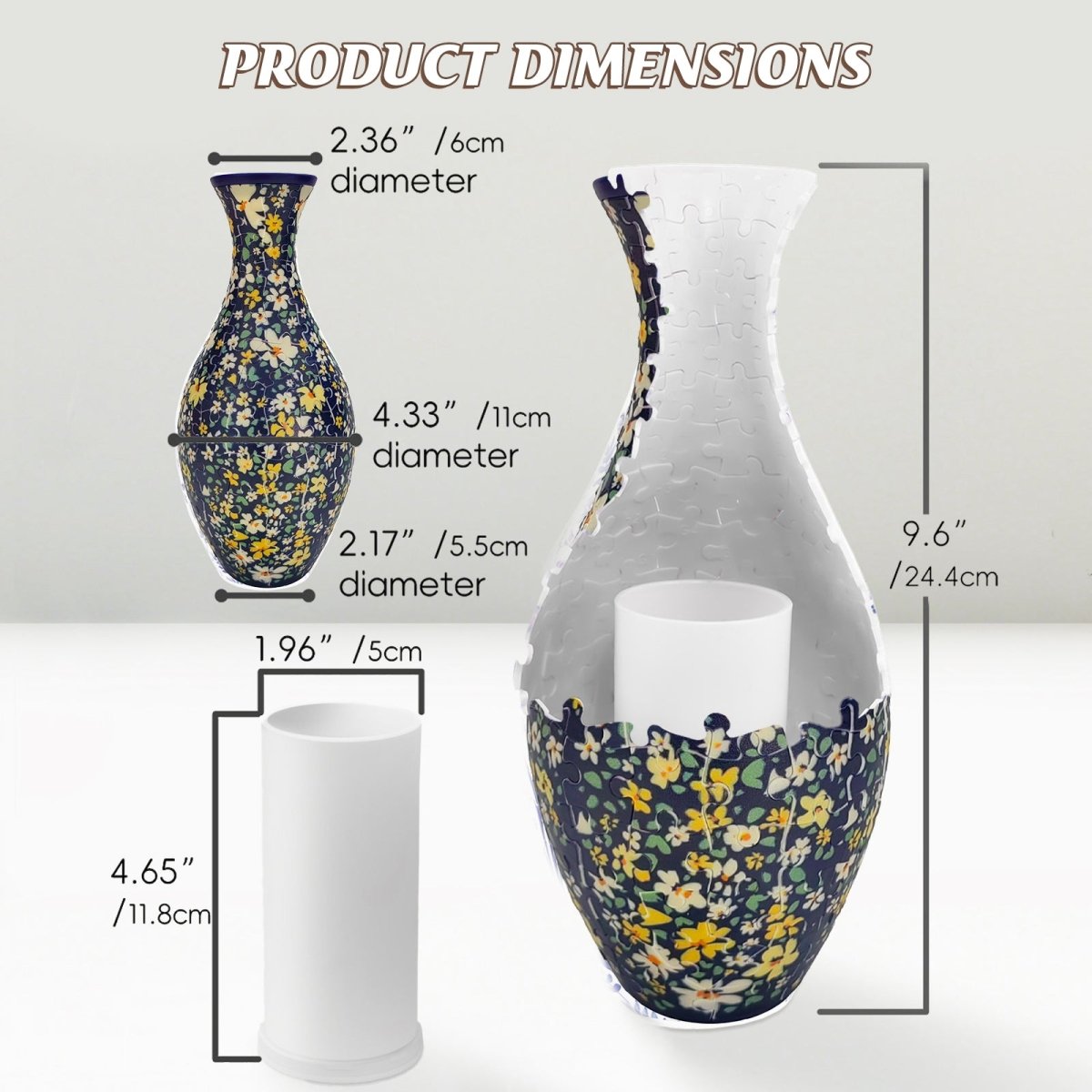 Floral Pattern 3D Vase Puzzle Kit - KAAYEE Puzzle