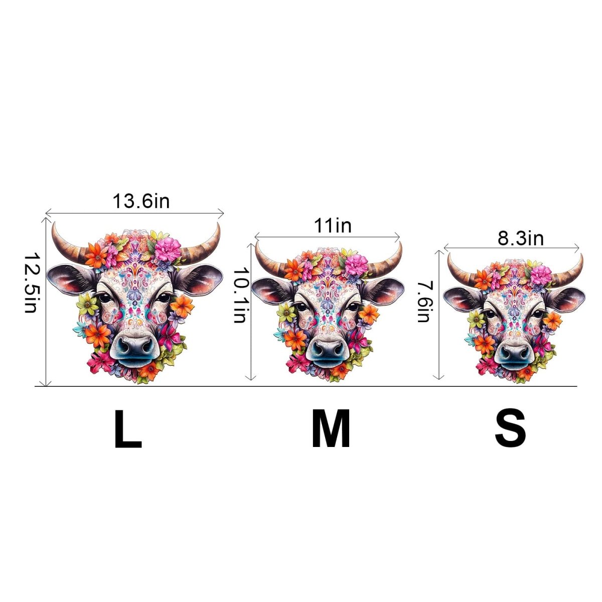 Flower and Cow Wooden Jigsaw Puzzle - KAAYEE Puzzle