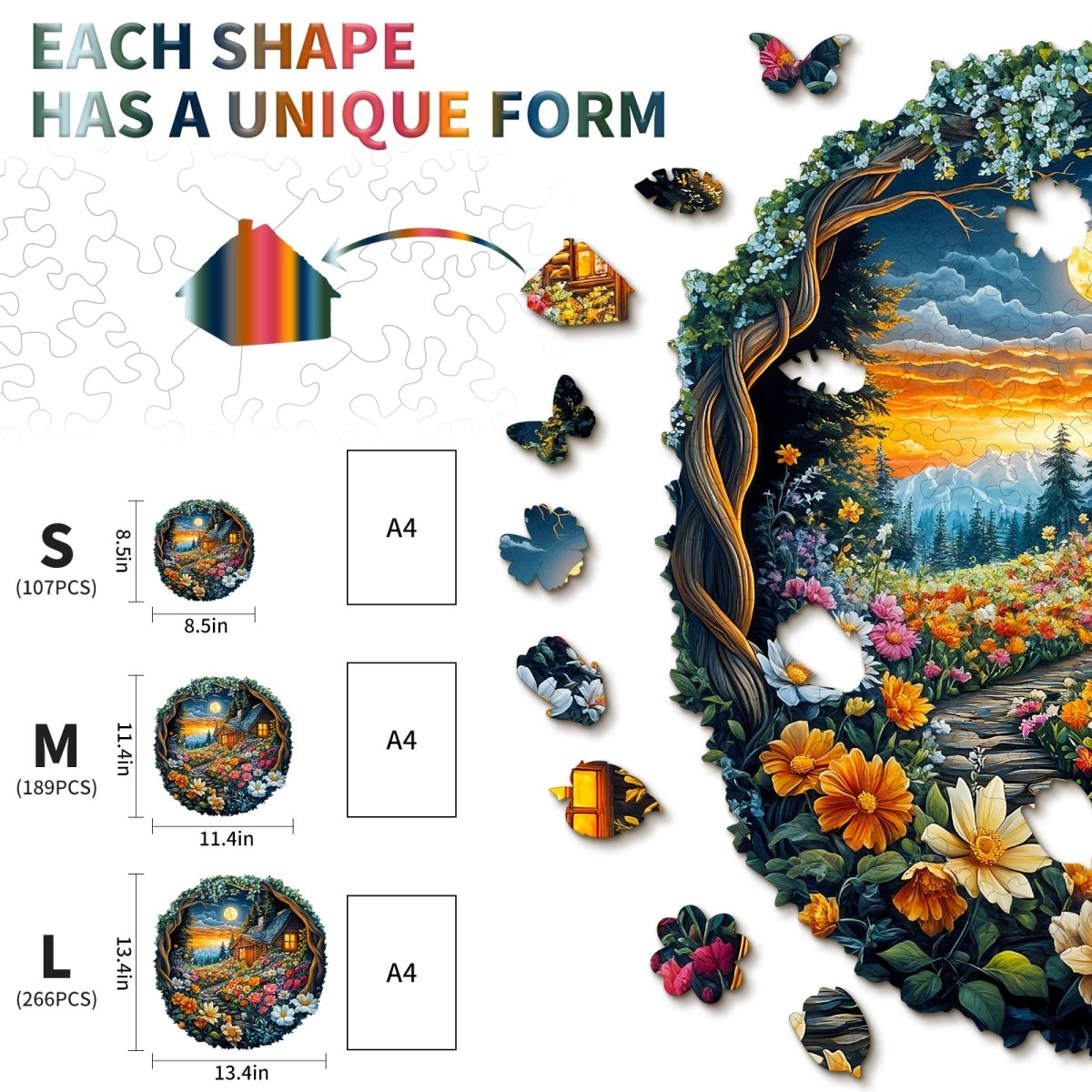 Flower Sea House Wooden Jigsaw Puzzle - KAAYEE Puzzle