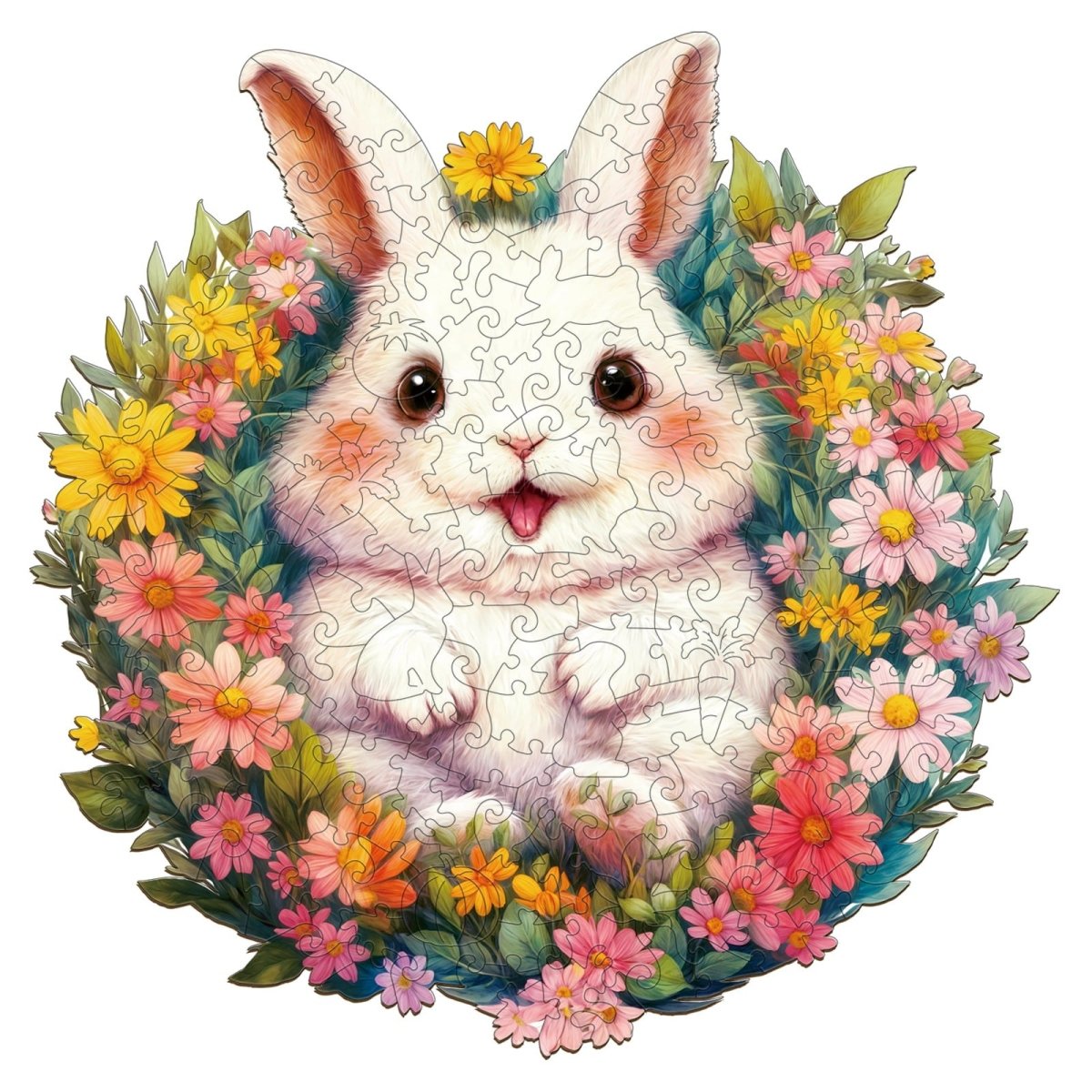 Fluffy Rabbit Wooden Jigsaw Puzzle - KAAYEE Puzzle