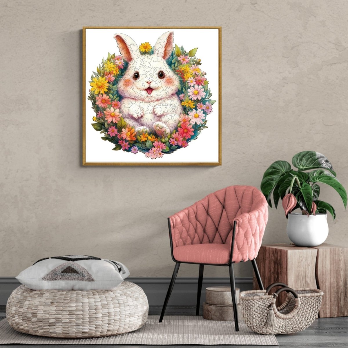 Fluffy Rabbit Wooden Jigsaw Puzzle - KAAYEE Puzzle