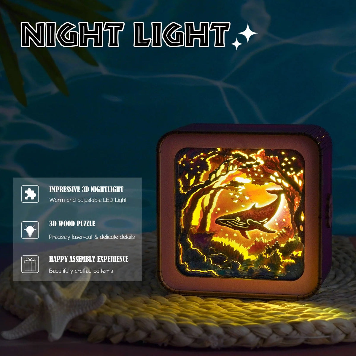 Forest Fantasy Whale Night Light - KAAYEE Puzzle