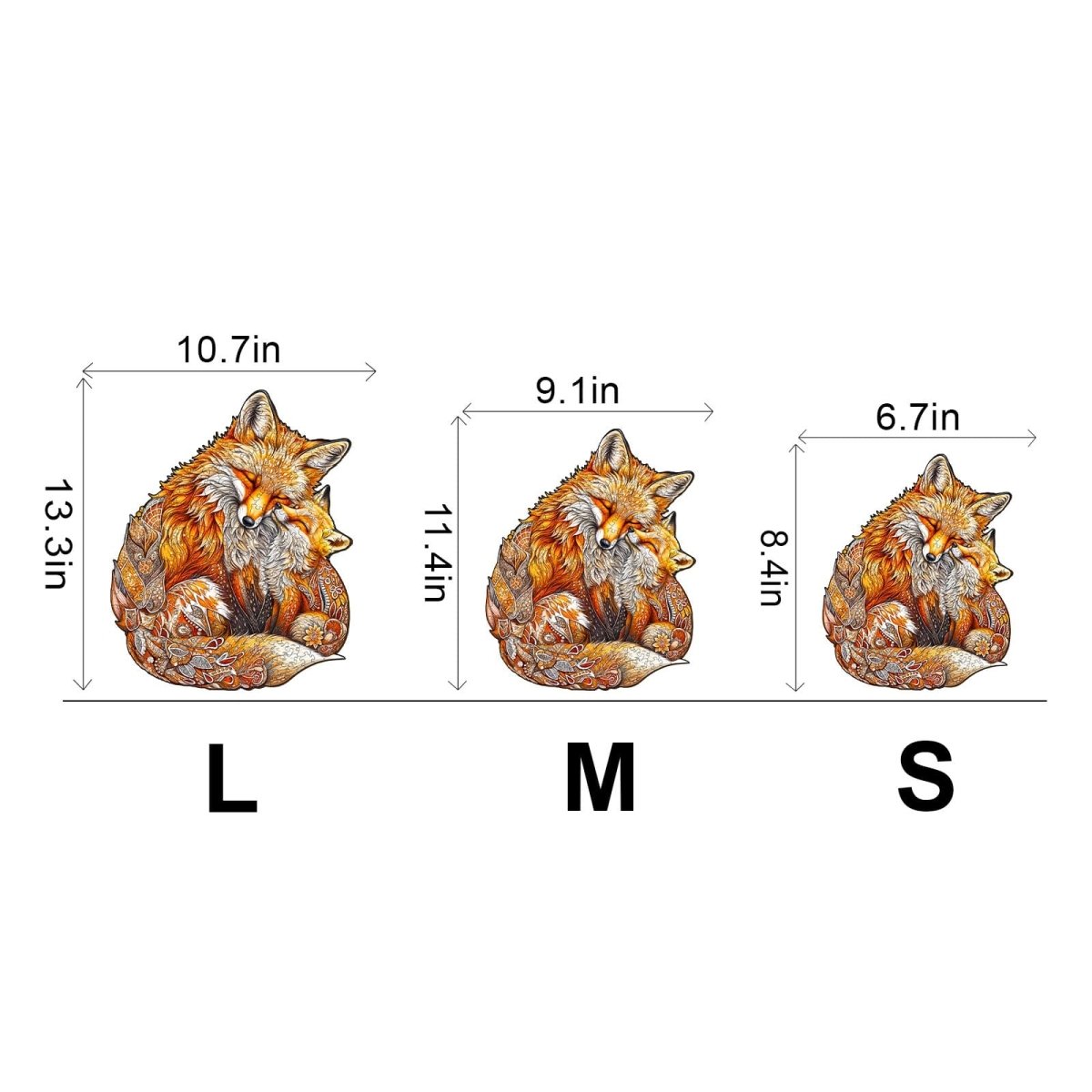 Fox Family Wooden Jigsaw Puzzle - KAAYEE Puzzle