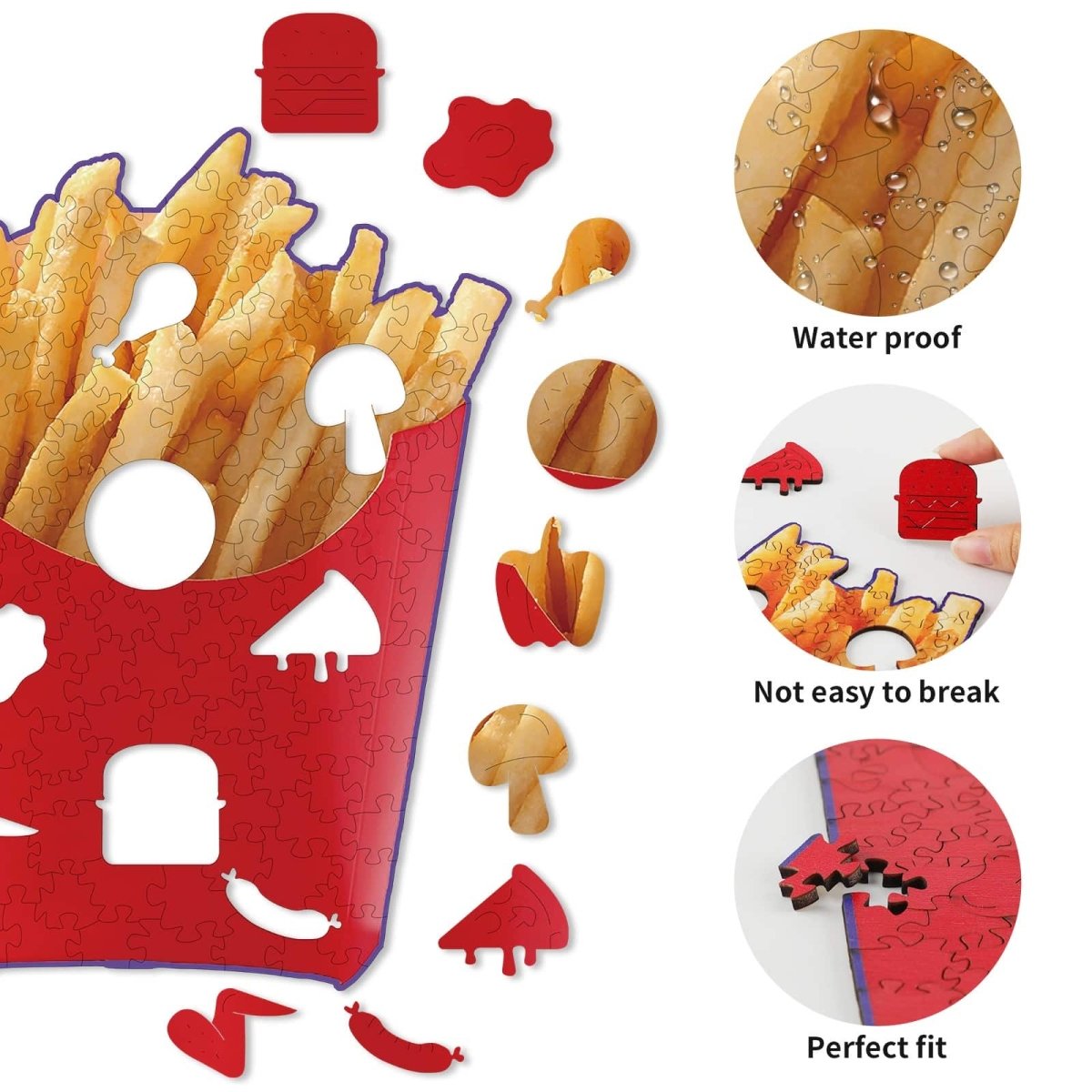 French fries Wooden Jigsaw Puzzle - KAAYEE Puzzle