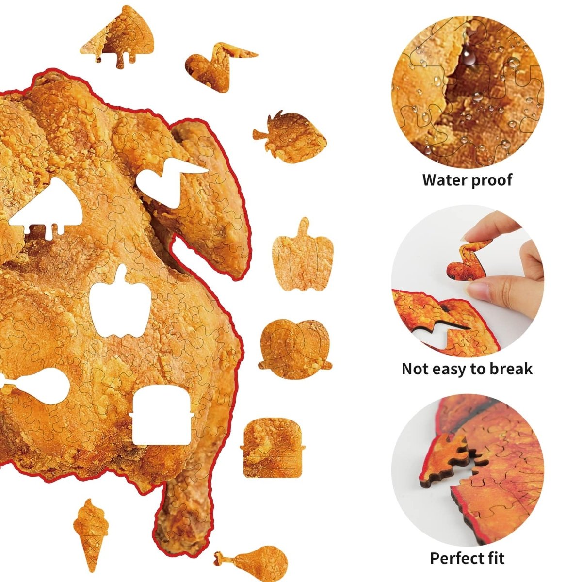 Fried Chicken Wooden Jigsaw Puzzle - KAAYEE Puzzle