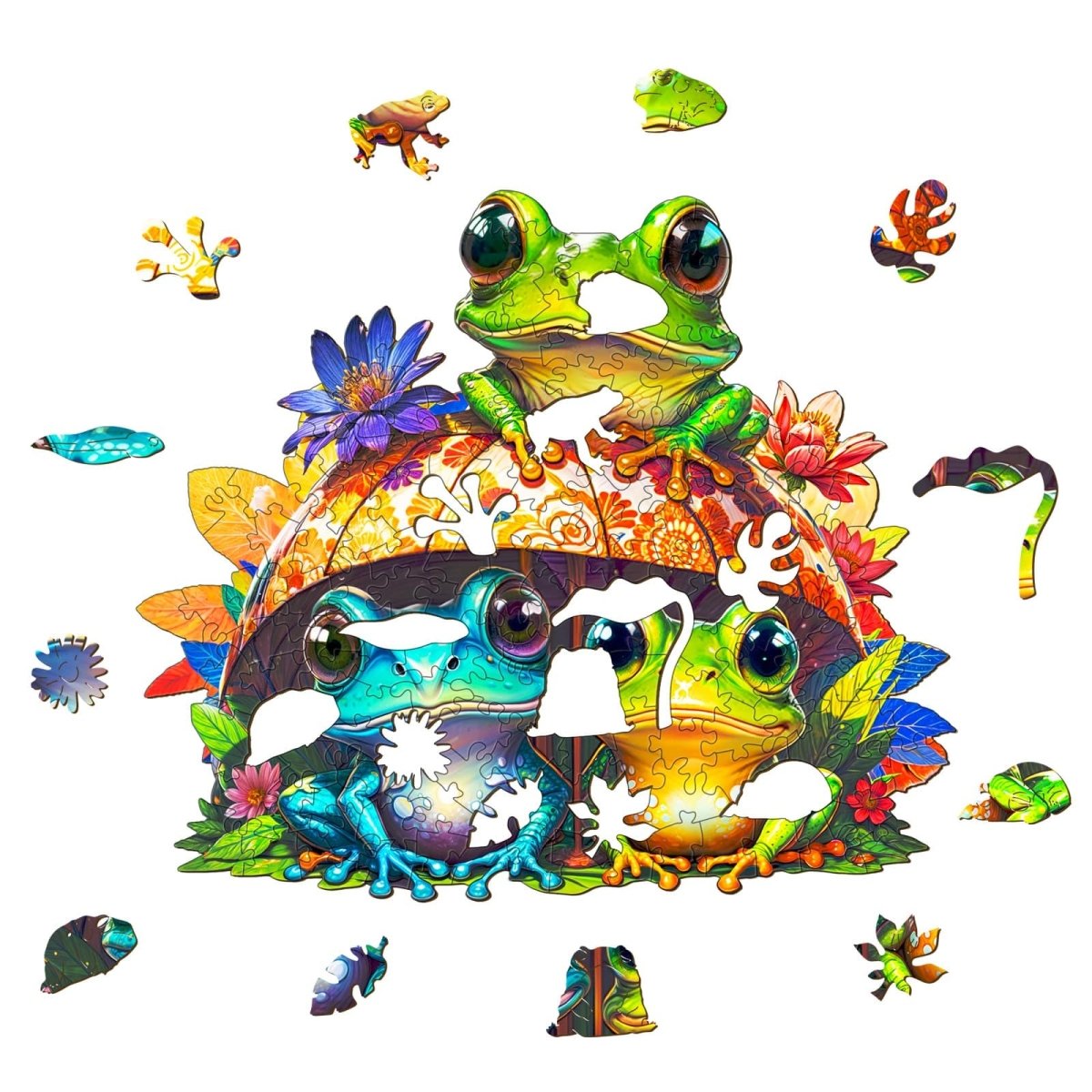 Frog Brothers Wooden Jigsaw Puzzle - KAAYEE Puzzle